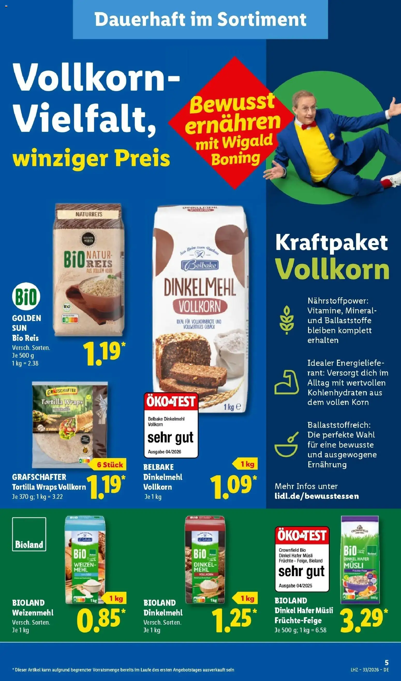 Lidl Prospekt Malchow (ab 10.08.2026) zum Blättern » Angebote | Seite: 13 | Produkte: Musli, Mehl, Weizenmehl, Reis