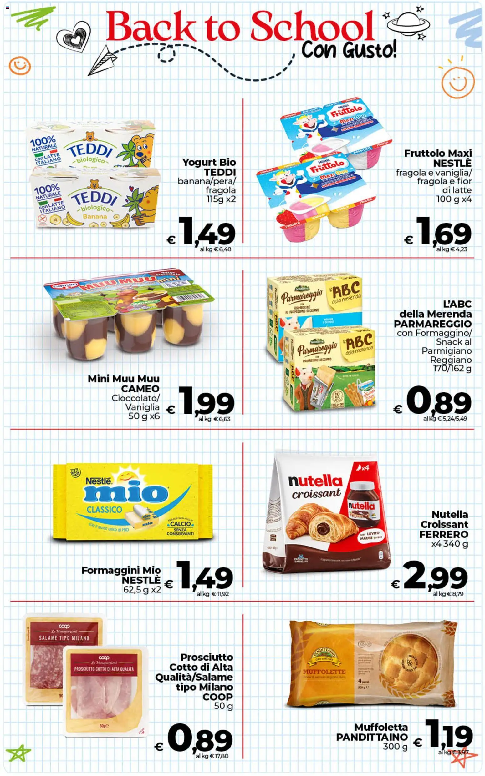 Volantino COOP del 11/09/2026 | Pagina: 23 | Prodotti: Yogurt, Salame, Latte, Croissant