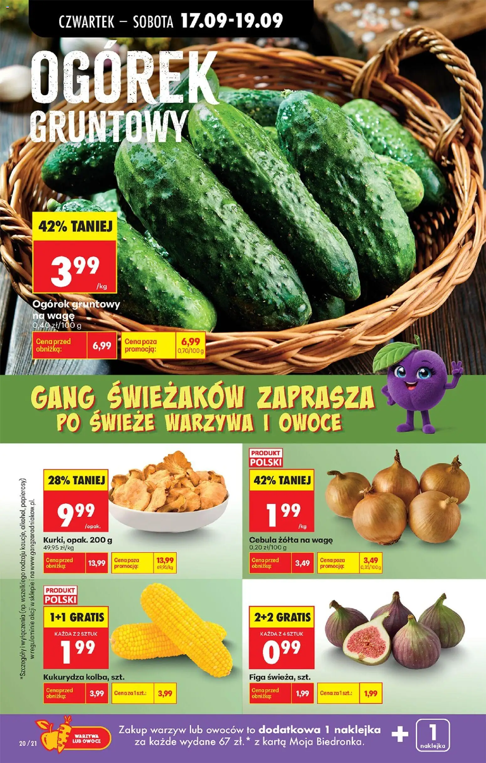 Biedronka gazetka od czwartku od 17.09.2026 | Strona: 30 | Produkty: Karta, Cebula, Ogórek, Owoce