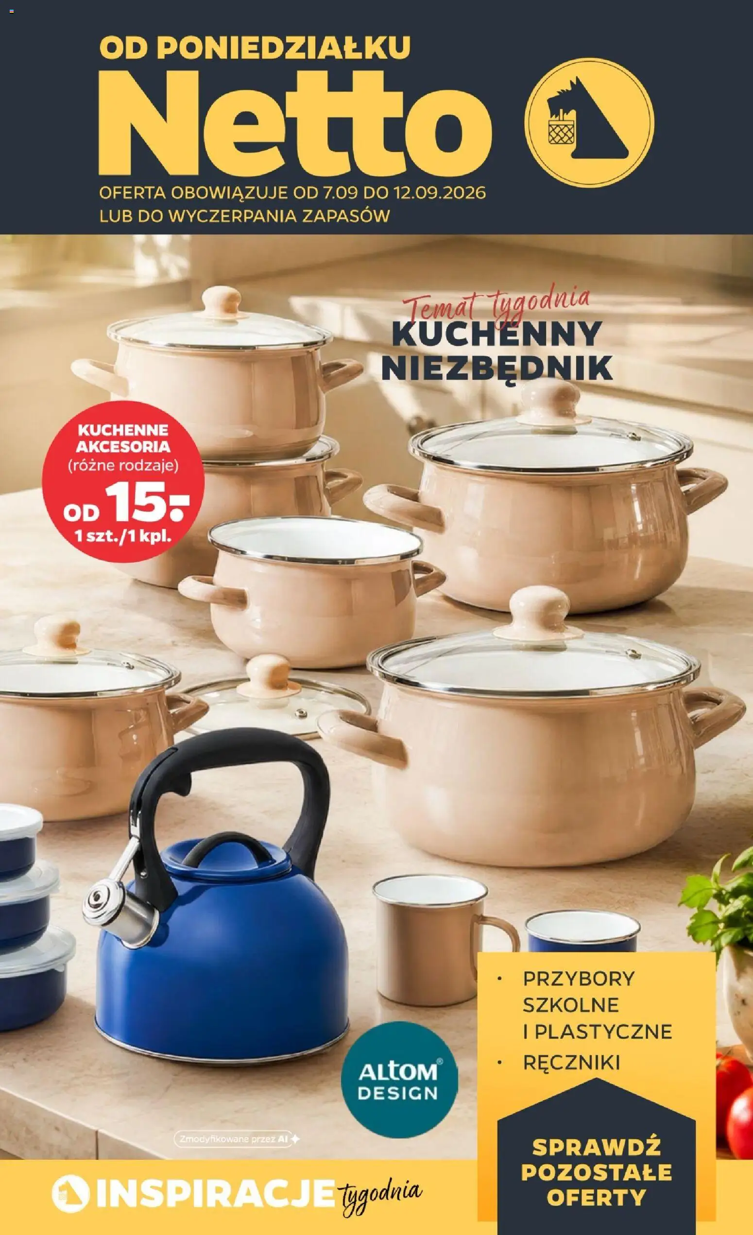 Netto gazetka od poniedziałku NonFood od 07.09.2026 | Strona: 1 | Produkty: Przybory szkolne