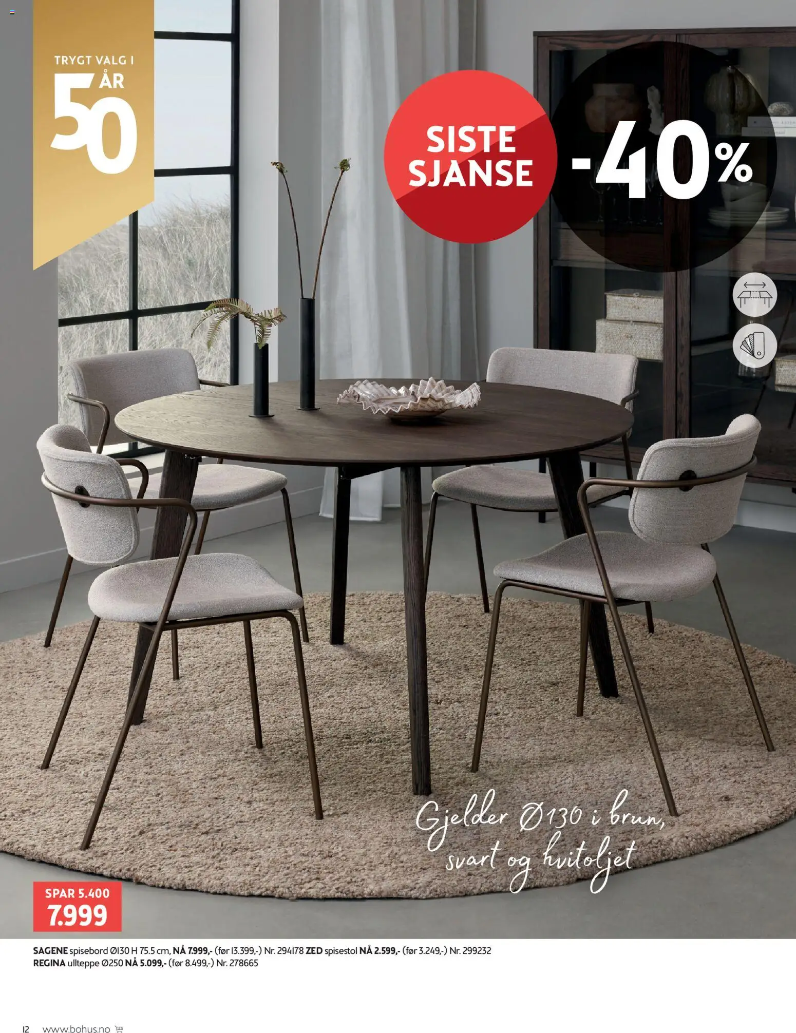 {H1} | Side: 12 | Produkter: Spisebord, Spisestol