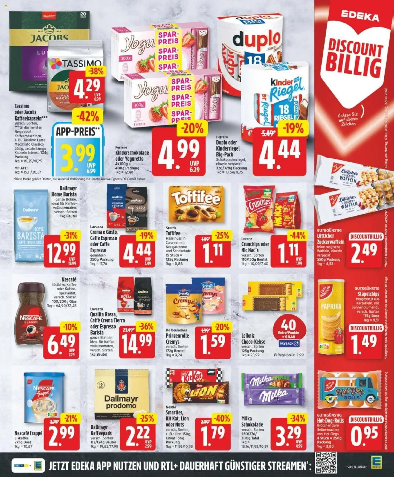 Edeka Prospekt Hannover – gültig ab 17.08.2026 | Seite: 15 | Produkte: Nescafe, Kaffee, Waffeln, Toffifee