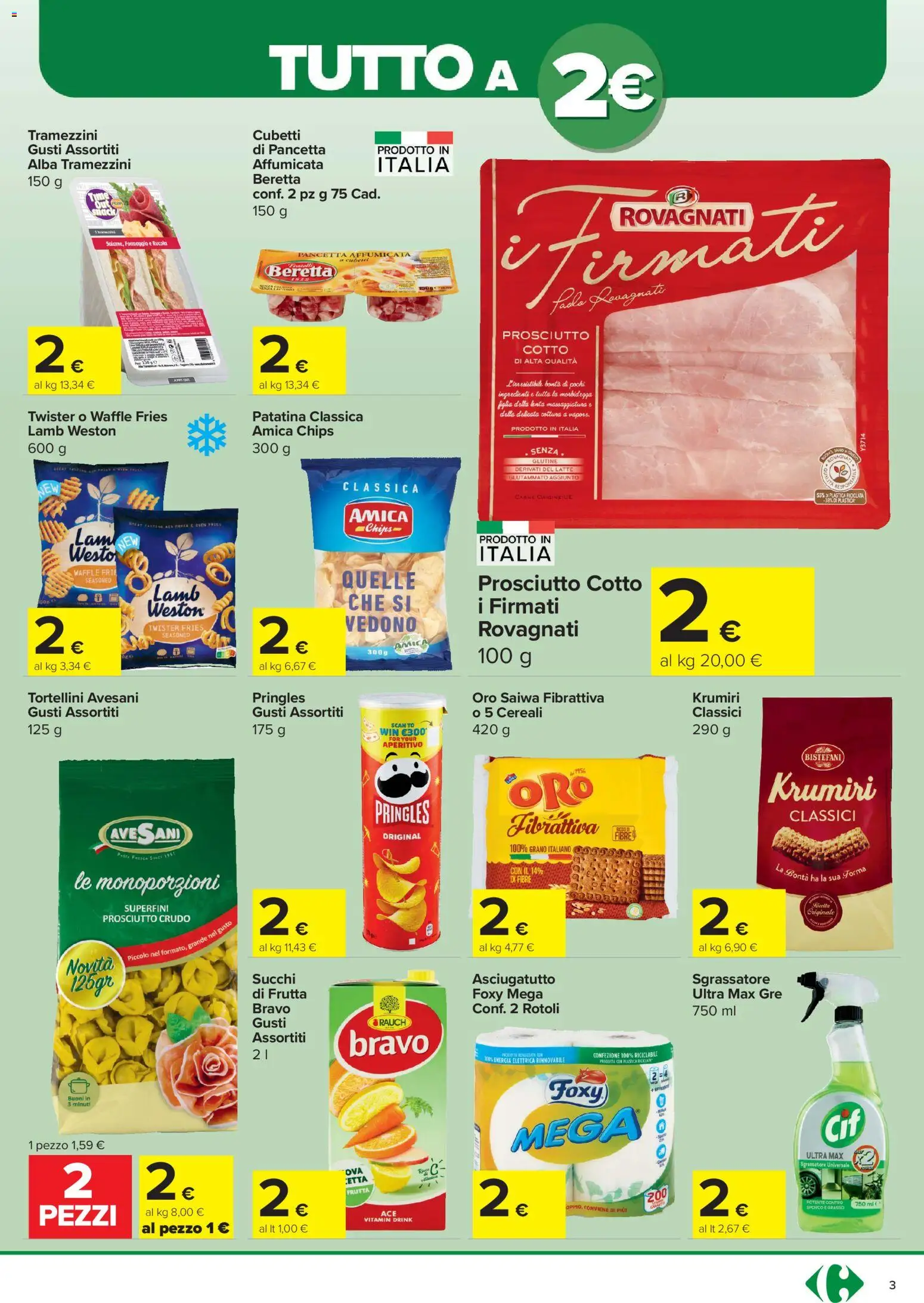 Volantino Carrefour del 02/07/2026 | Pagina: 3 | Prodotti: Cereali, Frutta, Pasta, Aperitivo