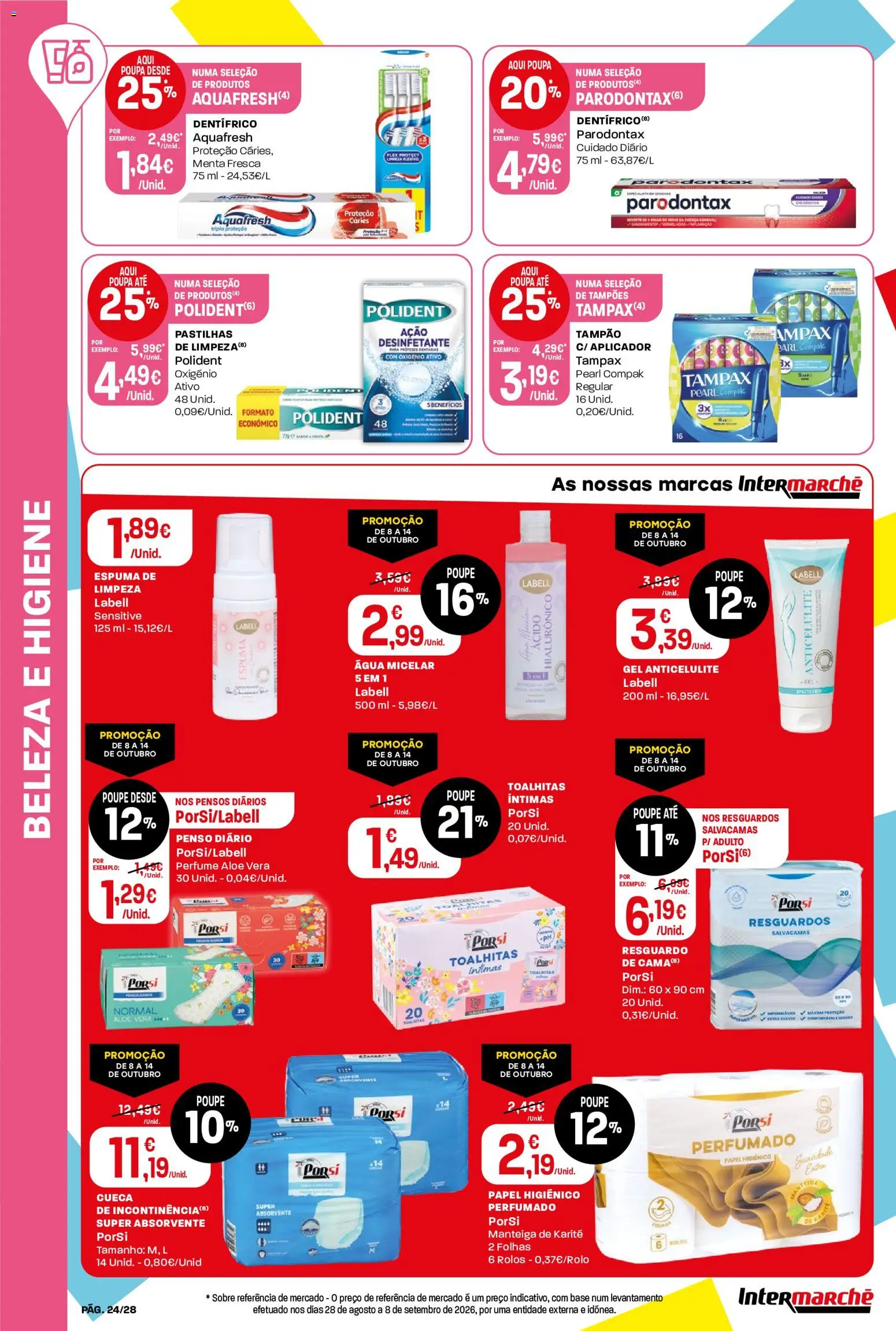 Intermarché folheto Contact │ válido de 08/10/2026 | Página: 24 | Produtos: Papel higiénico, Água micelar, Aloe Vera, Manteiga de karité