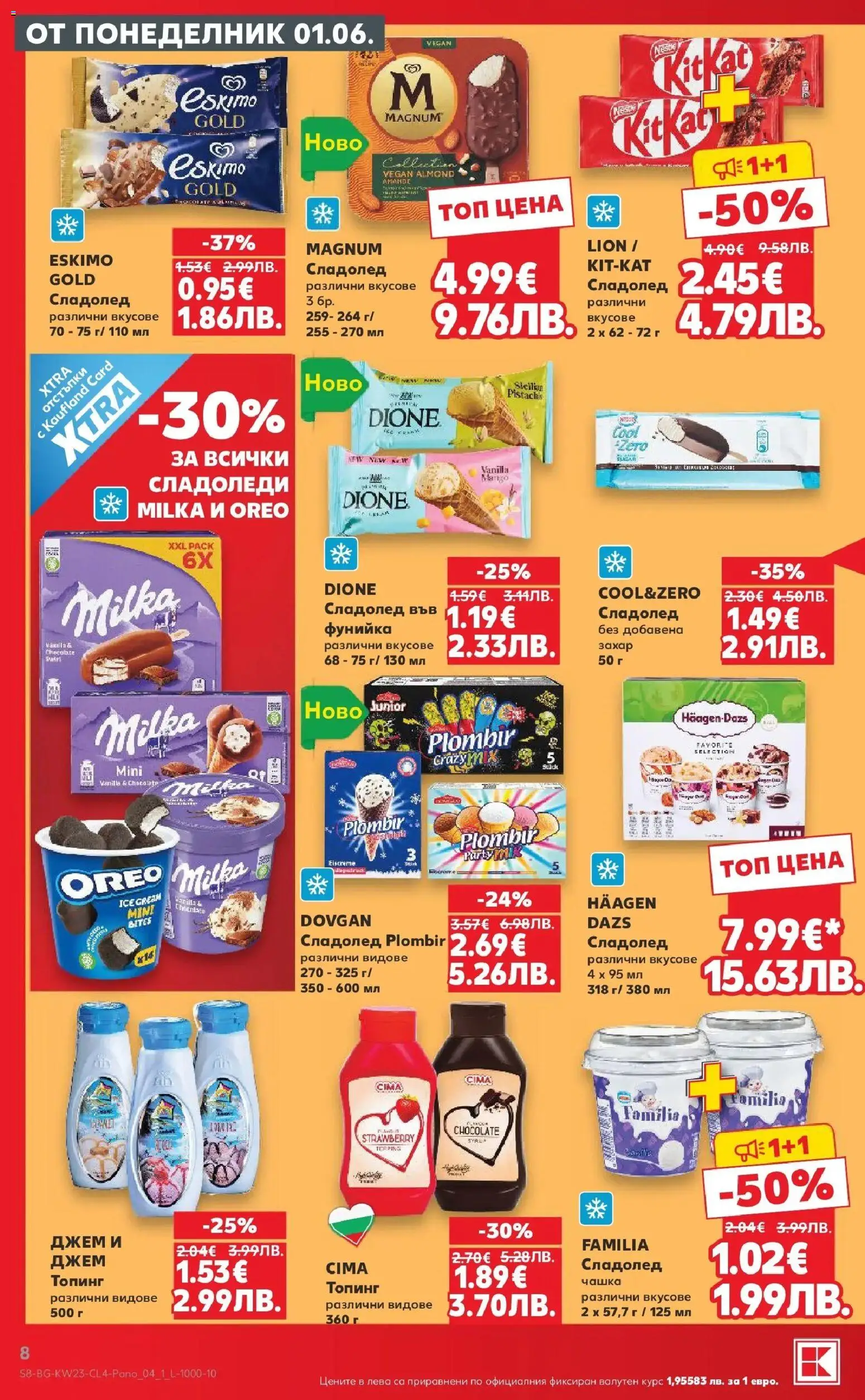 {H1} | Страница: 8 | Продукти: Сладолед, Захар