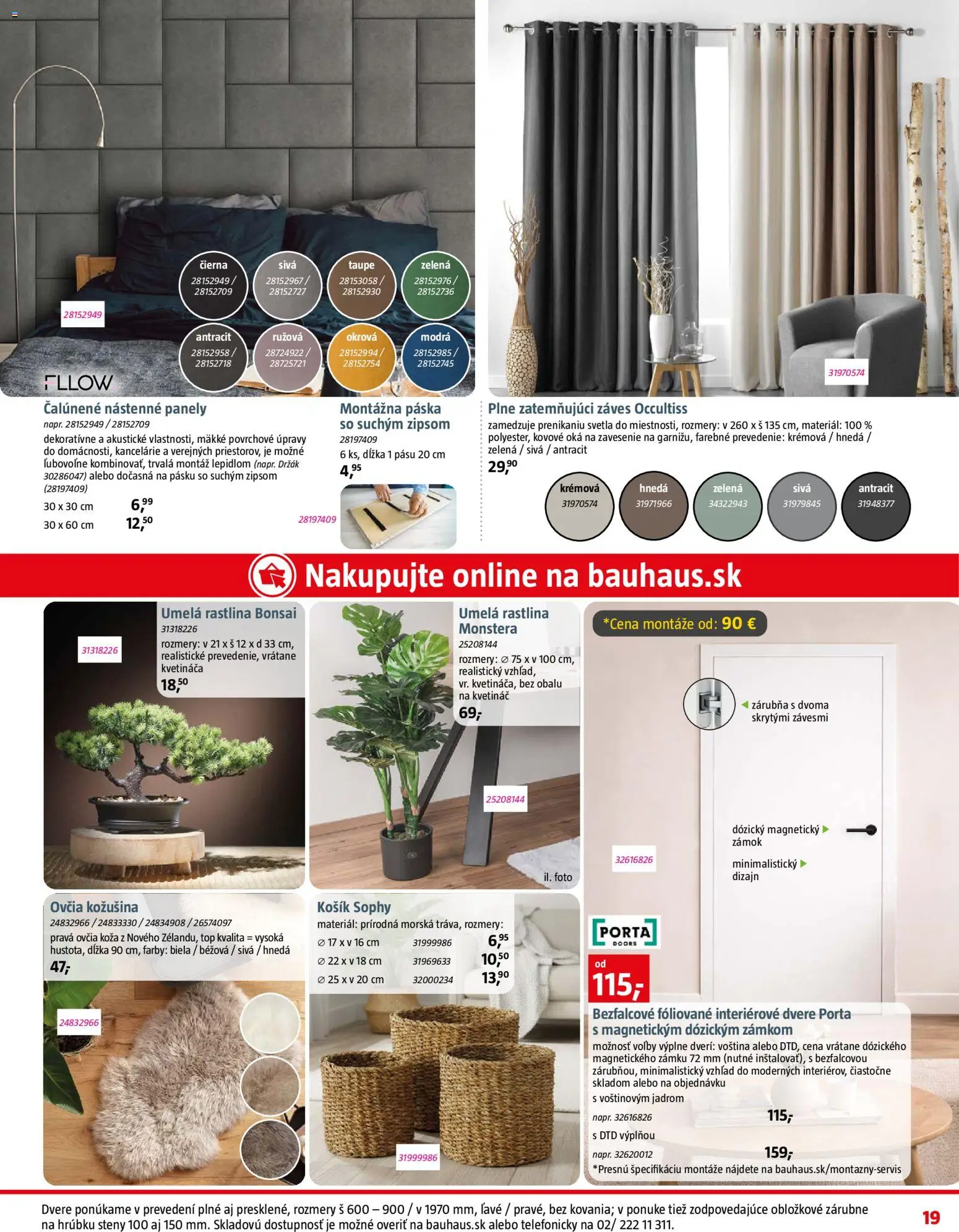 Nové Bauhaus akcie – leták je platný od 07.09.2026 | Strana: 19 | Produkty: Panely, Dvere, Svetlá