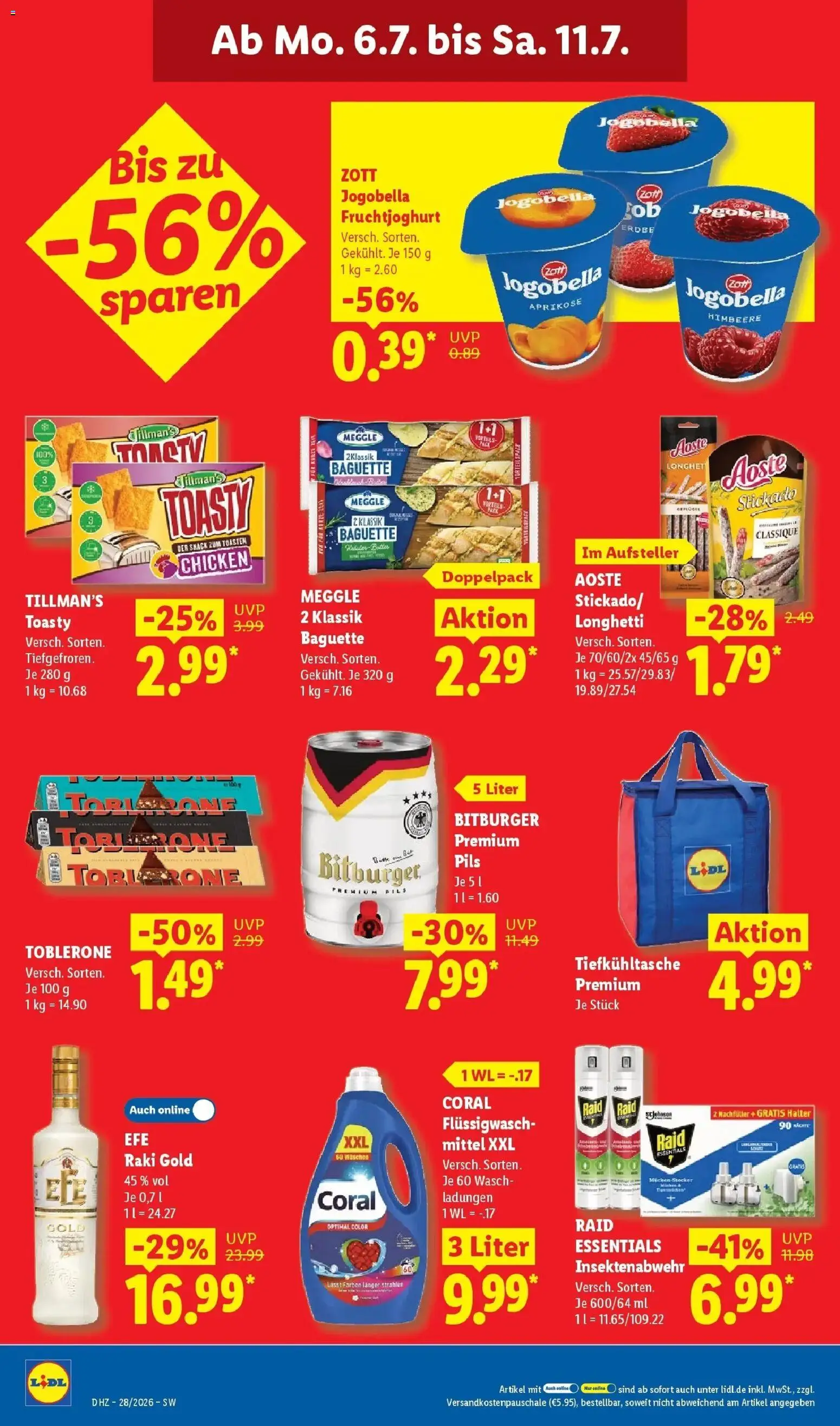 Lidl Prospekt Villingen-schwenningen – gültig ab 06.07.2026 | Seite: 16 | Produkte: Bitburger, Pils, Baguette, Himbeere