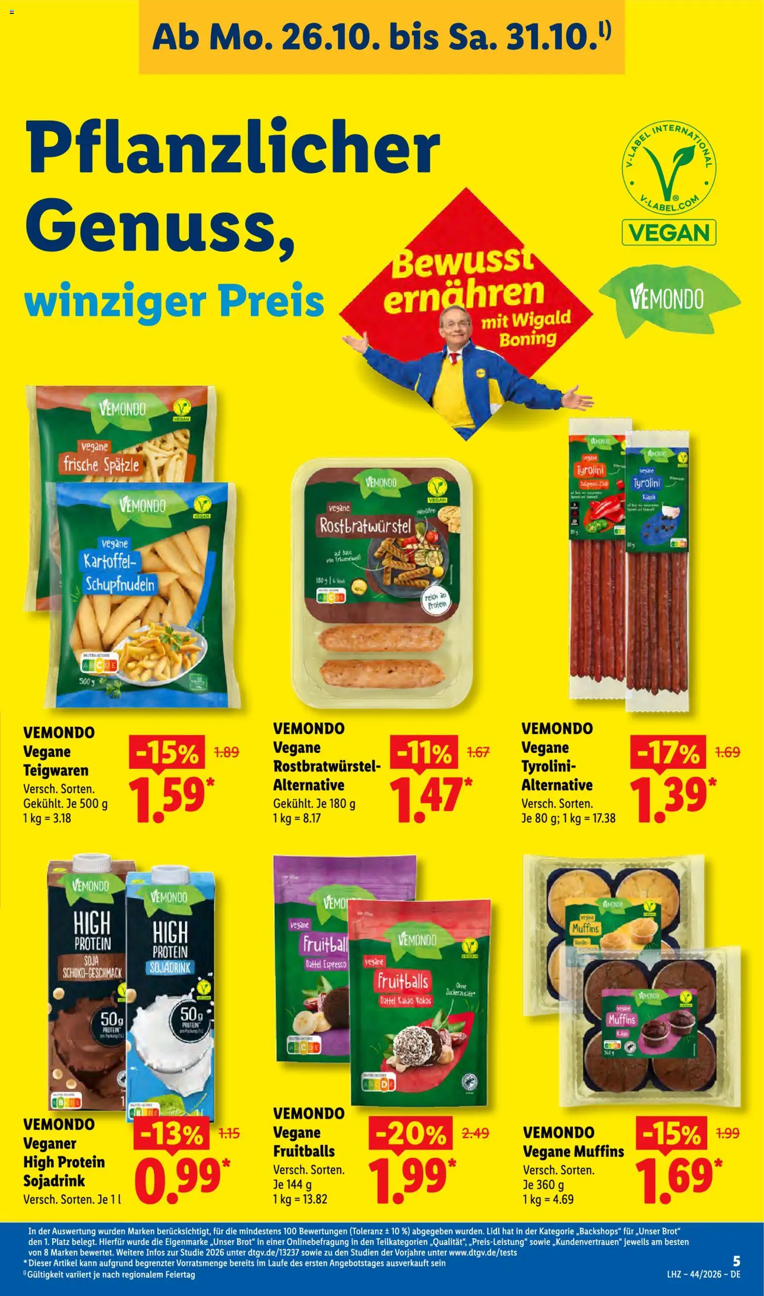 Lidl Německo leták od 26.10.2026 | Strana: 13 | Produkty: Vegan, Kokos, Kakao, Protein