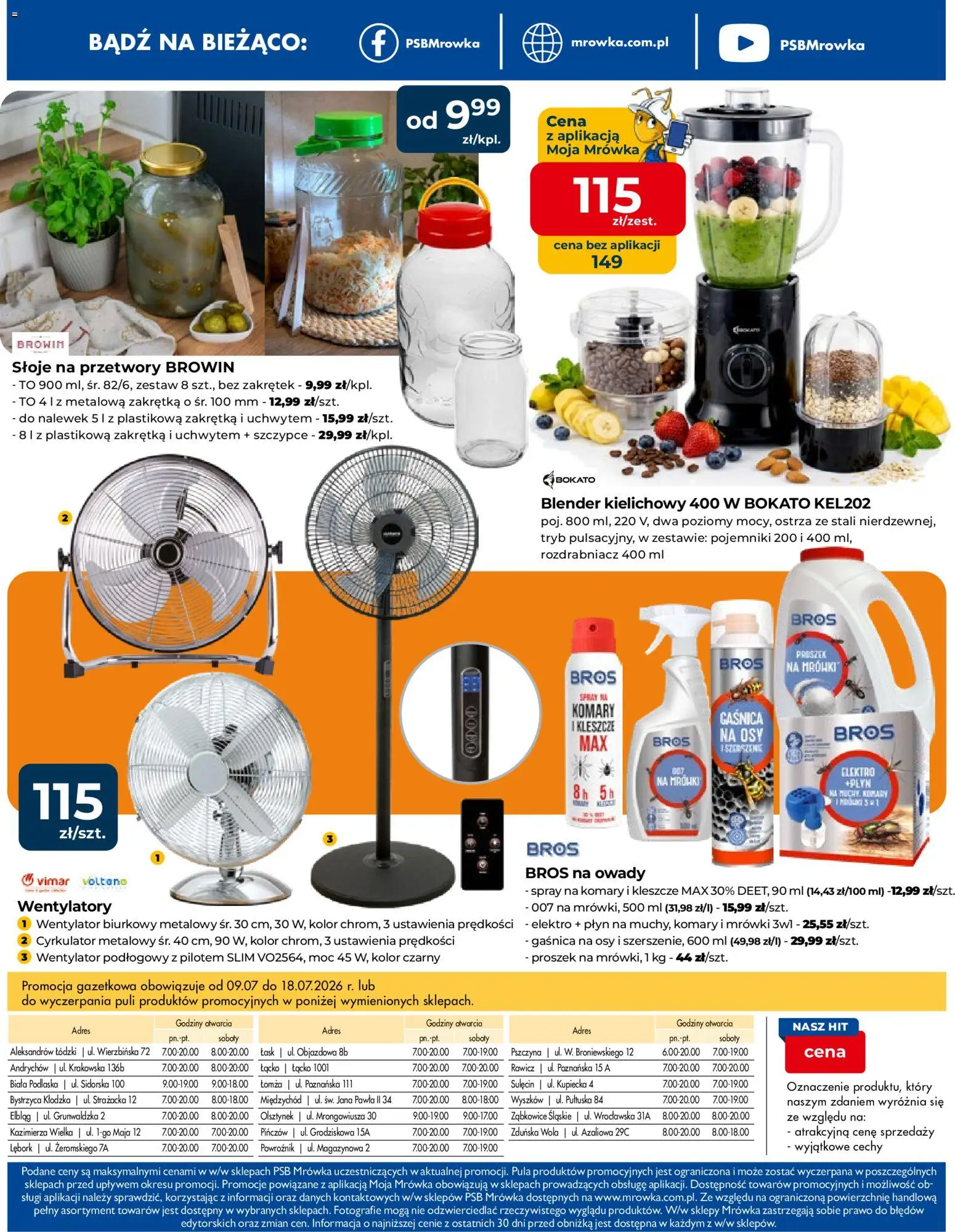 Mrówka gazetka - Elbląg od 09.07.2026 | Strona: 8 | Produkty: Gaśnica, Wentylator, Blender, Blender kielichowy