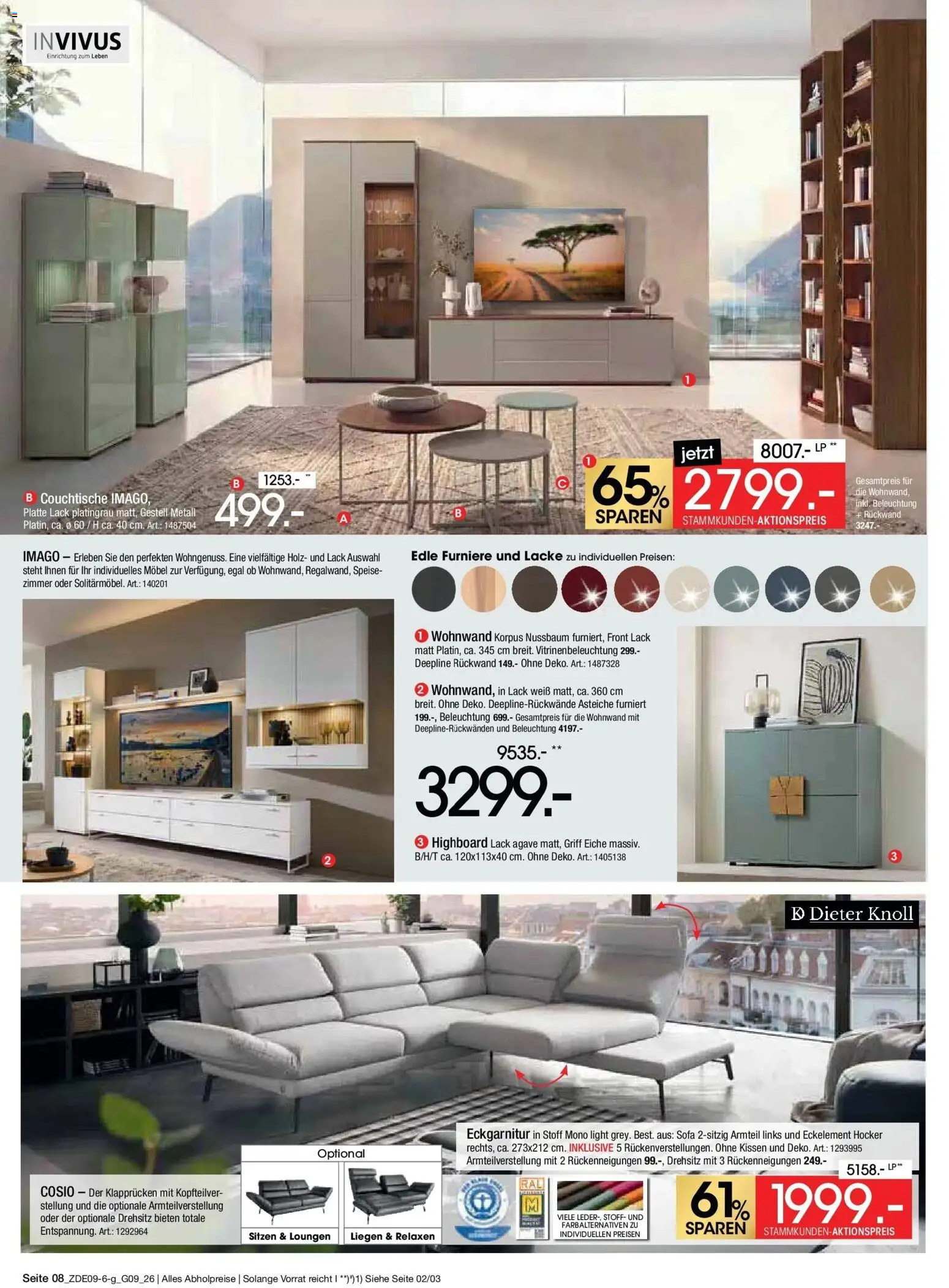 Zurbrüggen Prime Shopping week – gültig ab 12.09.2026 | Seite: 10 | Produkte: Wohnwand, HIghboard, Kissen, Sofa