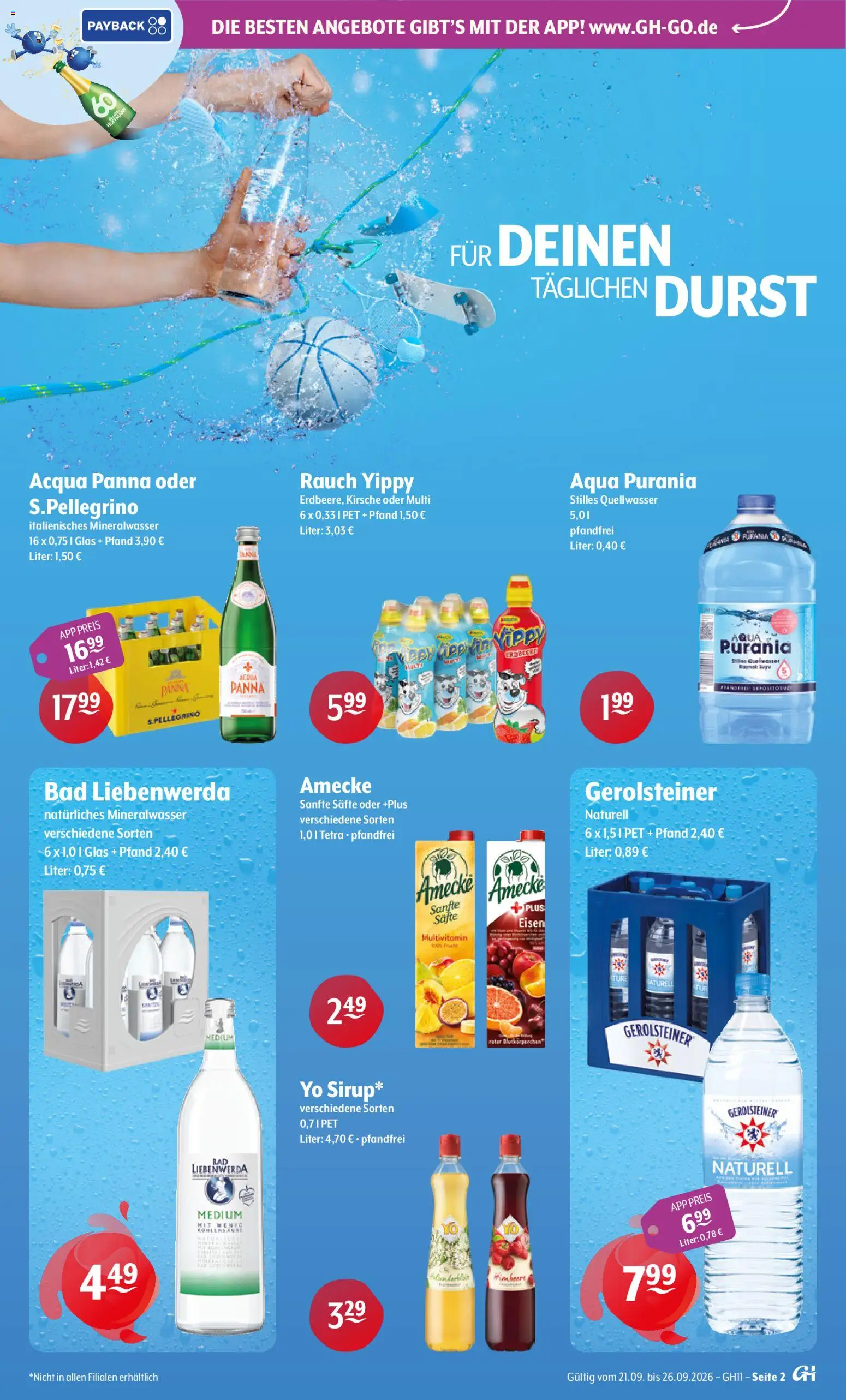 Getränke Hoffmann Prospekt – gültig ab 21.09.2026 | Seite: 2 | Produkte: Bad, Mineralwasser, Himbeere, Gerolsteiner