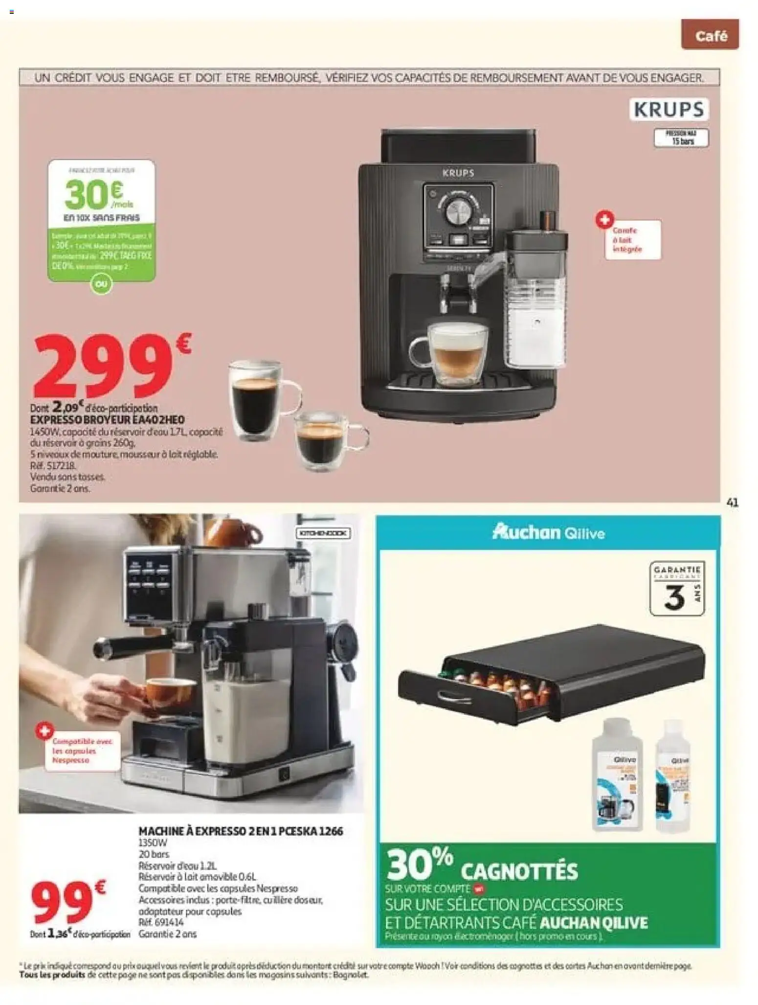 {H1} | Page: 41 | Produits: Krups, Lait, Café, Capsules nespresso