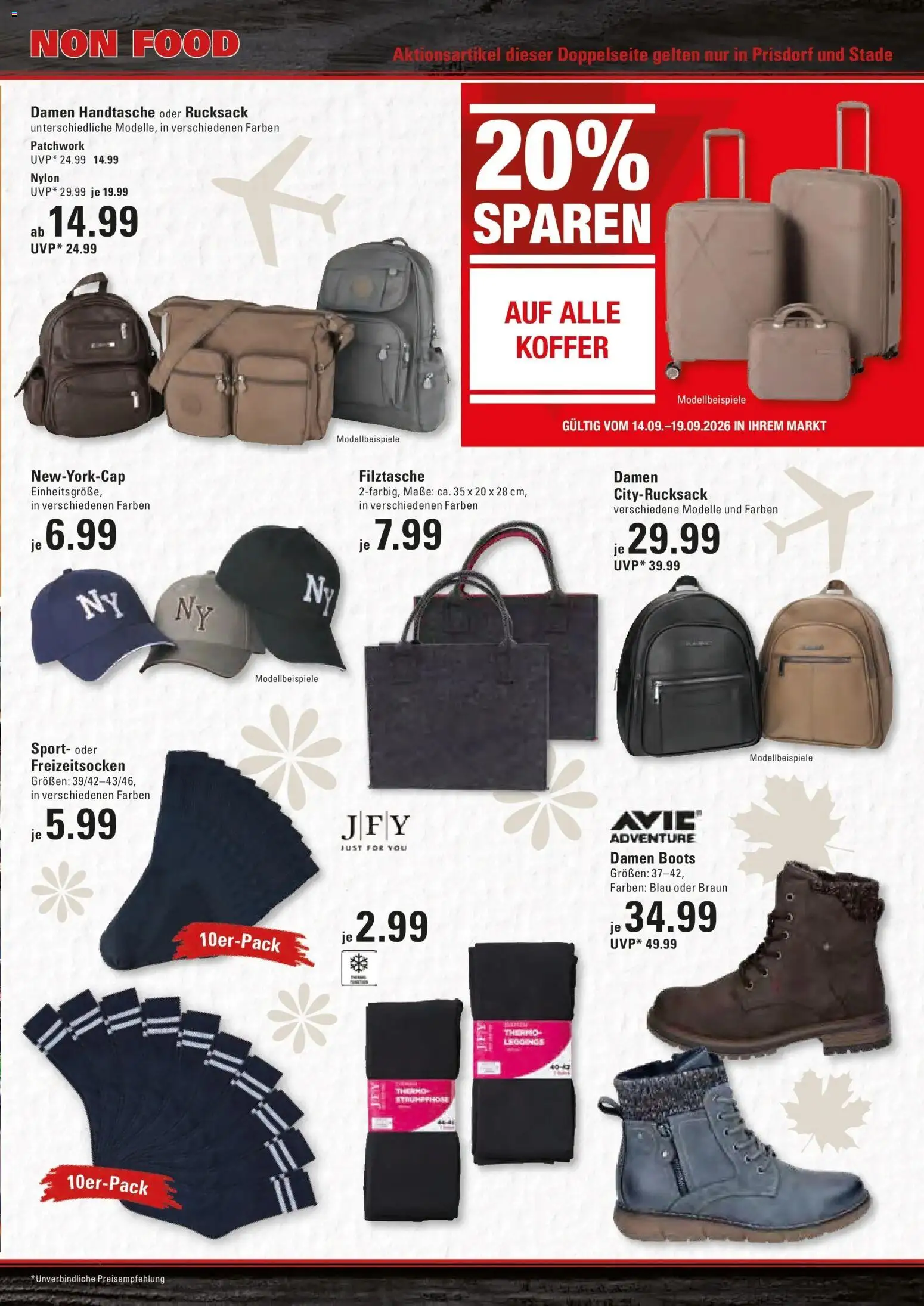 Marktkauf Prospekt Stade (ab 14.09.2026) » Angebote online | Seite: 23 | Produkte: Leggings, Handtasche, Rucksack, Koffer
