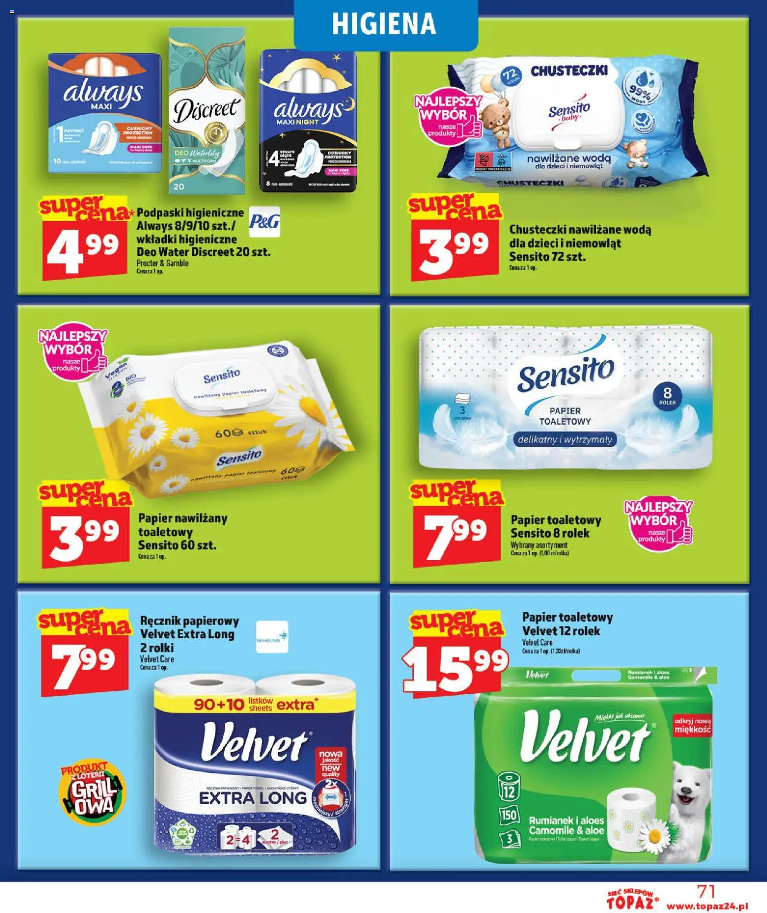 Topaz gazetka - Otwarcie Stoczek Łukowski od 30.05.2026 | Strona: 71 | Produkty: Grill, Podpaski, Ręcznik papierowy, Woda