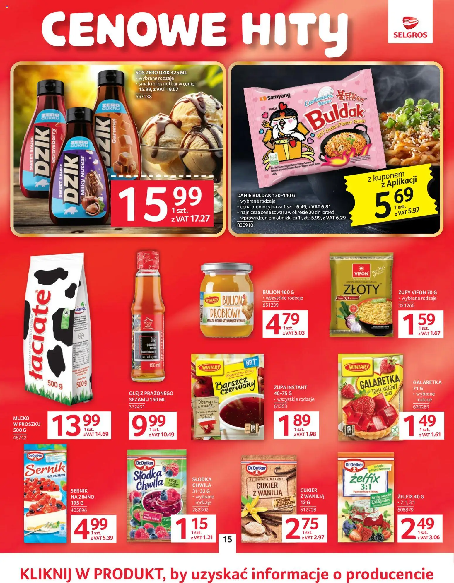Selgros cash&carry gazetka od 02.06.2026 | Strona: 15 | Produkty: Vifon, Zupa, Sos, Cukier
