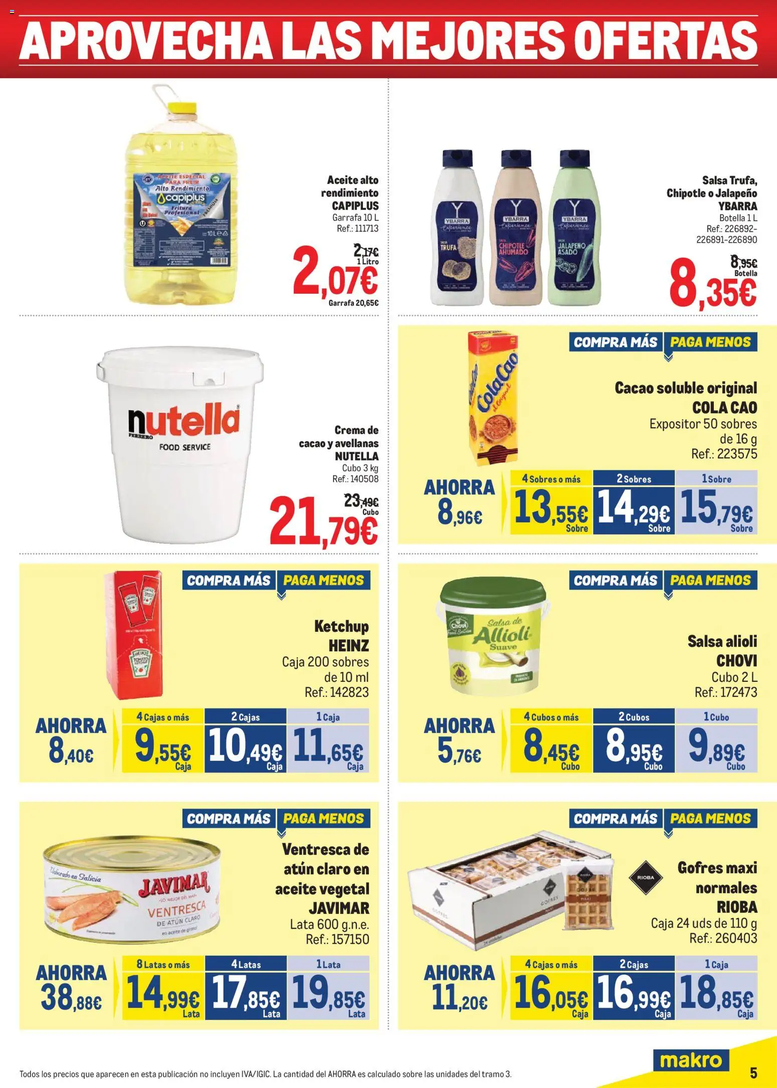 Makro Precios Centro │ válido desde el 20/07/2026 | Página: 5 | Productos: Aceite, Cacao soluble, Φρυγανιές σικάλεως, Caja