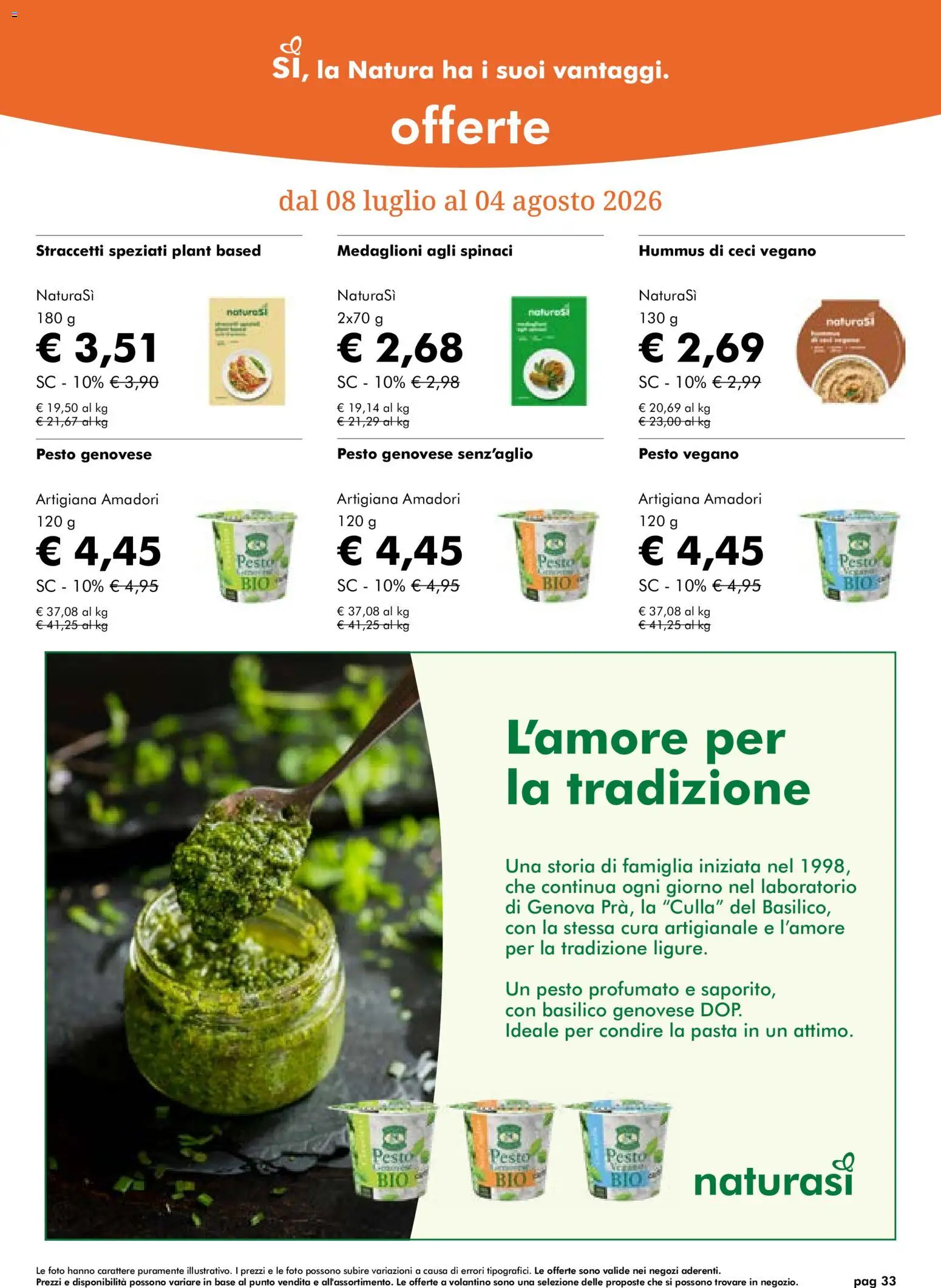Volantino Natura Sì del 08/07/2026 | Pagina: 33