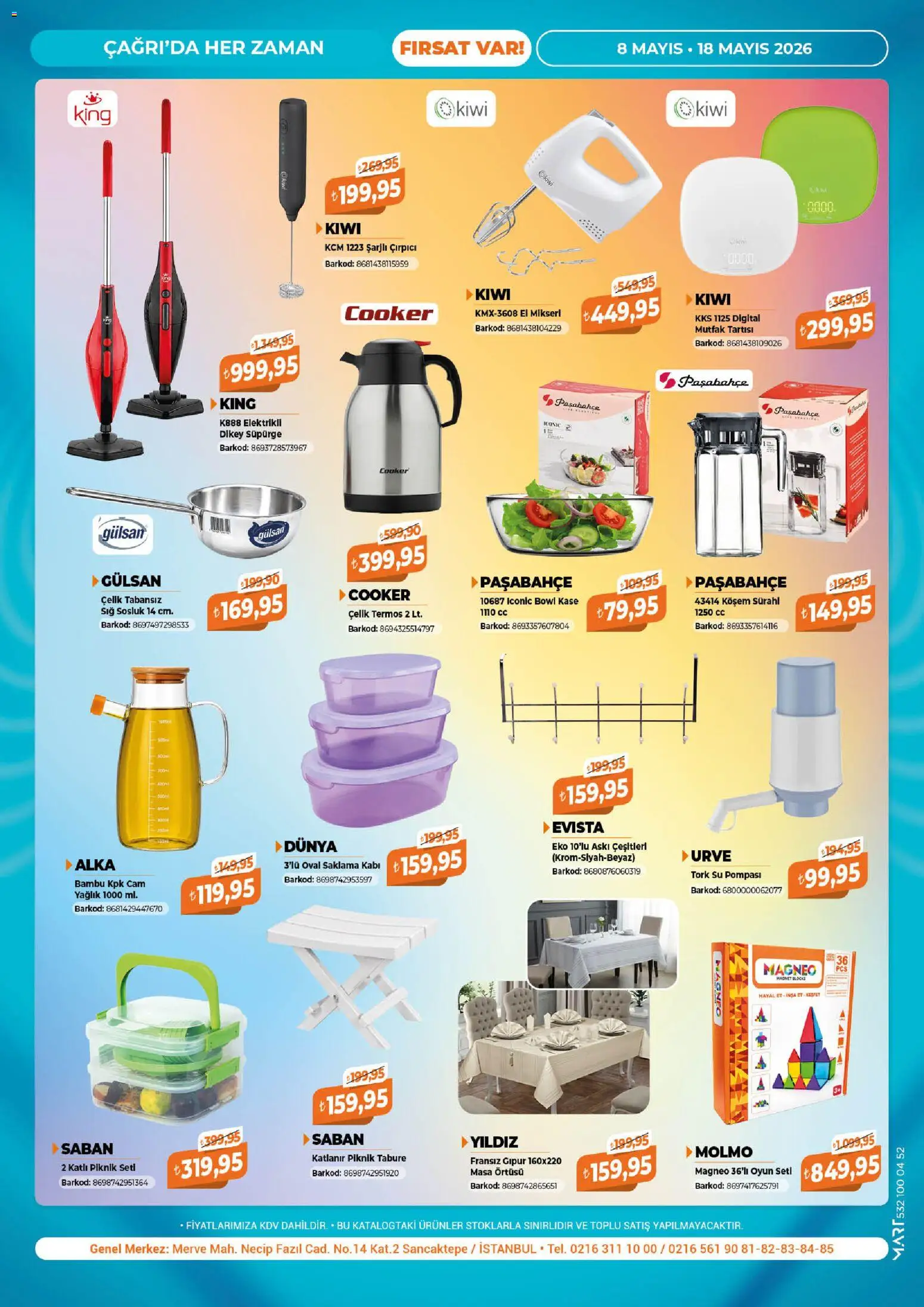 Çağrı Market Katalog - 08.05.2026 tarihinden itibaren geçerlidir | Sayfa: 16 | Ürünler: Askı, Masa, Termos, Oyun