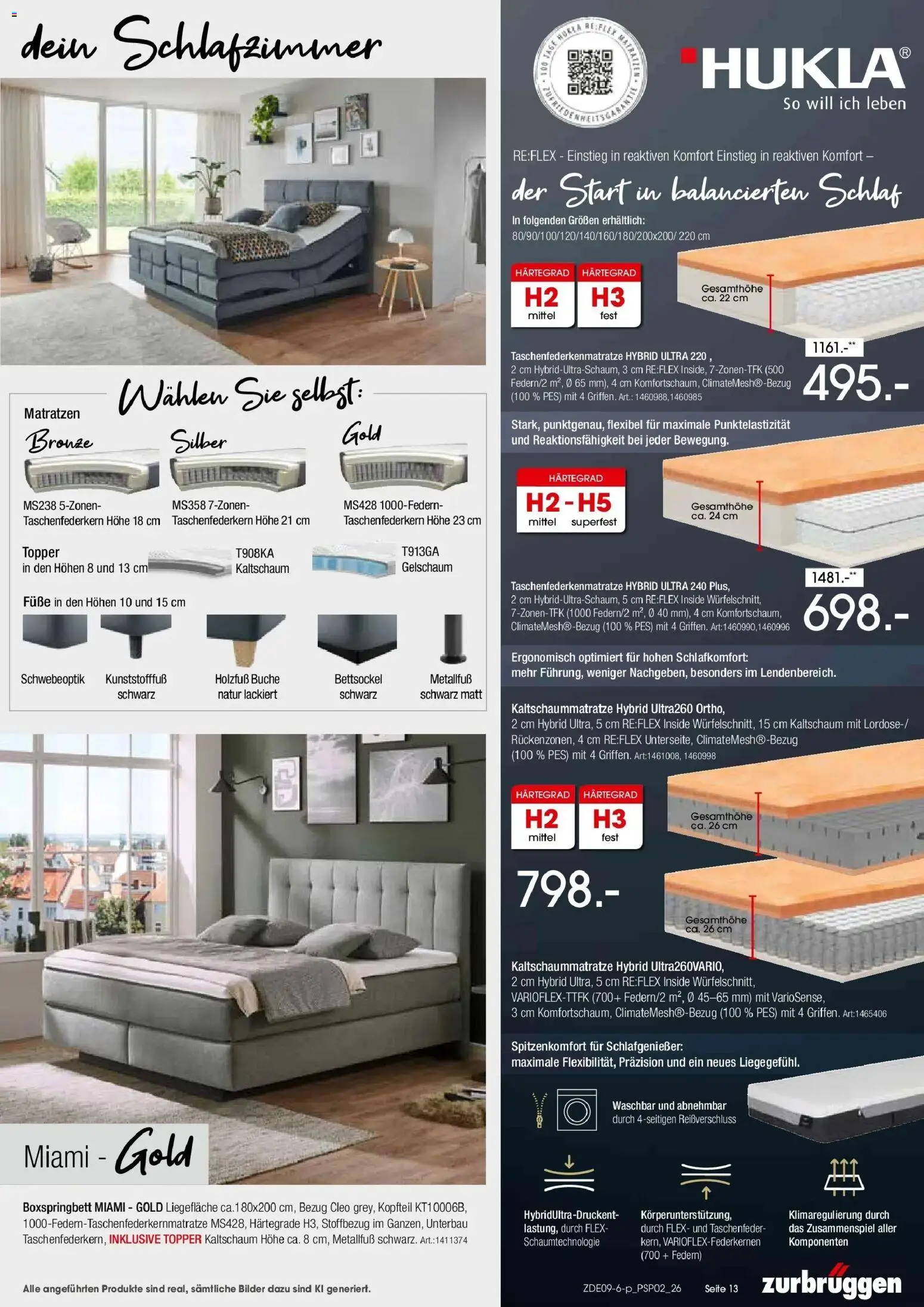 Zurbrüggen - Zurbrüggen: Polstermöbel Spezial (ab 19.09.2026) zum Blättern | Seite: 13 | Produkte: Boxspringbett, Topper, Bilder