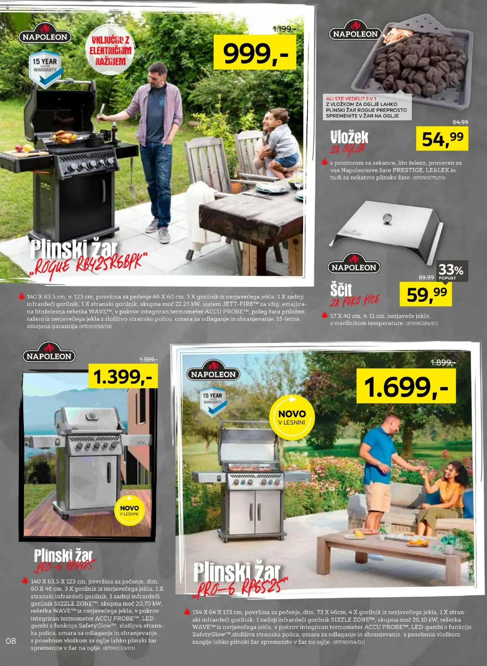 Novi XXXL Lesnina katalog ponudbe – veljaven od 06.07.2026 | Stran: 8 | Izdelki: Plinski žar, Zar, Termometer, Omara