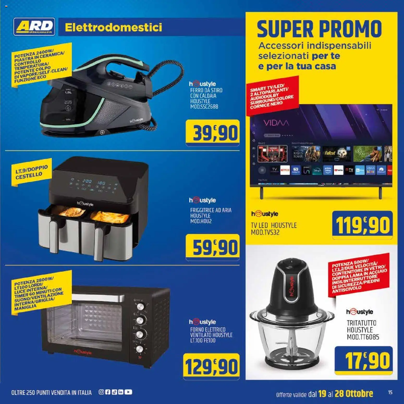 Volantino ARD Discount del 19/10/2026 | Pagina: 23 | Prodotti: Caldaia, Ferro, Ferro da stiro, Forno elettrico