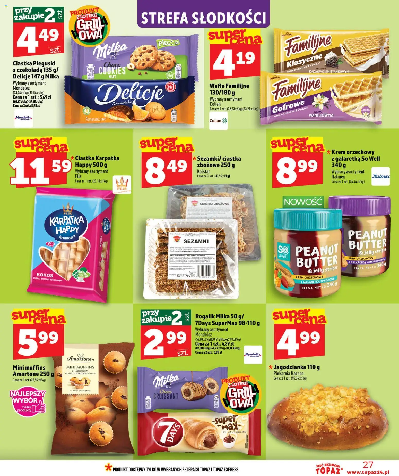 Topaz gazetka - MAZ od 11.06.2026 | Strona: 27 | Produkty: Krem orzechowy, Grill, Czekolada, Krem