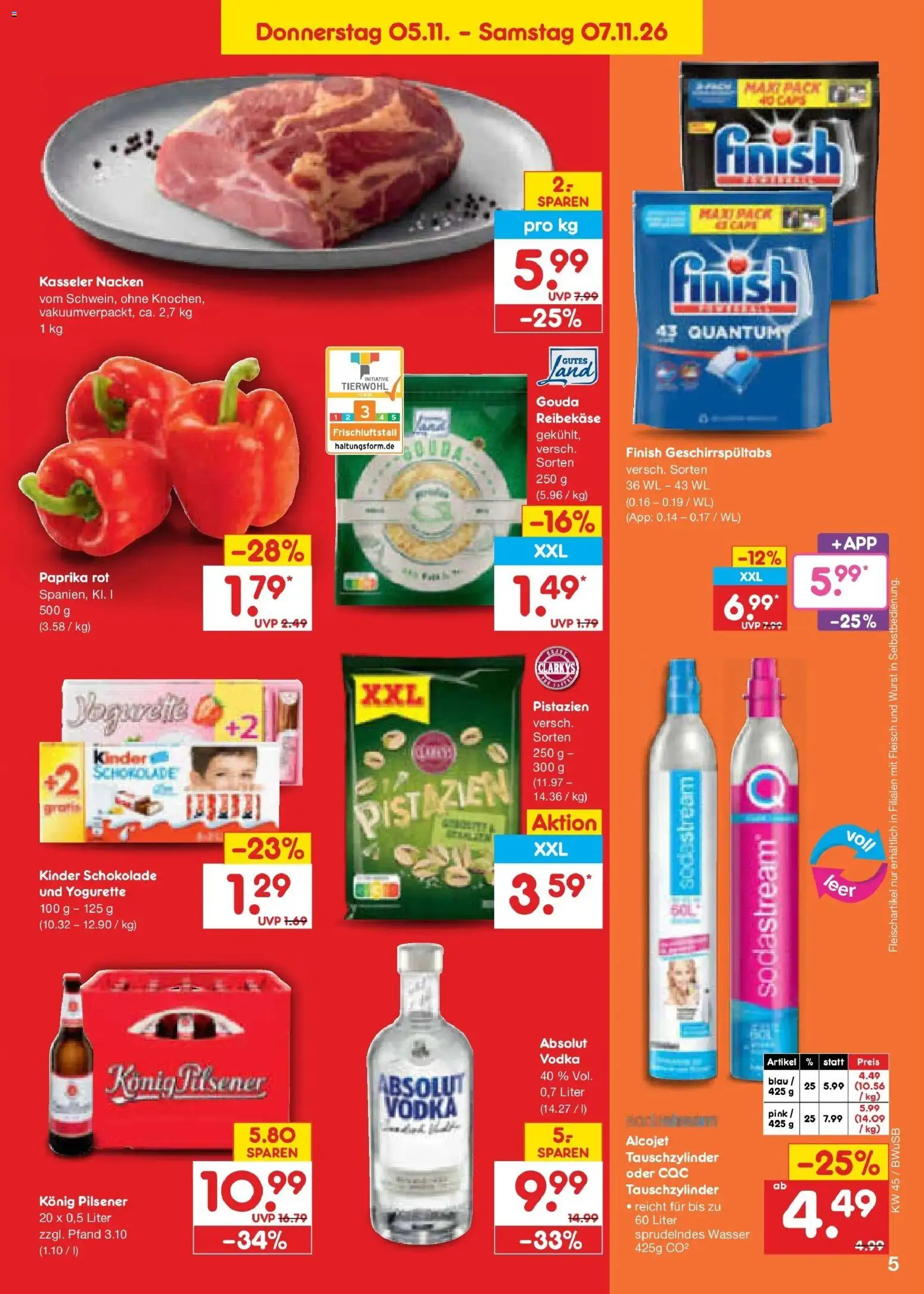 Netto Marken-Discount Prospekt Bielefeld (ab 02.11.2026) » Angebote | Seite: 55 | Produkte: Yogurette, Pistazien, Vodka, Fleisch