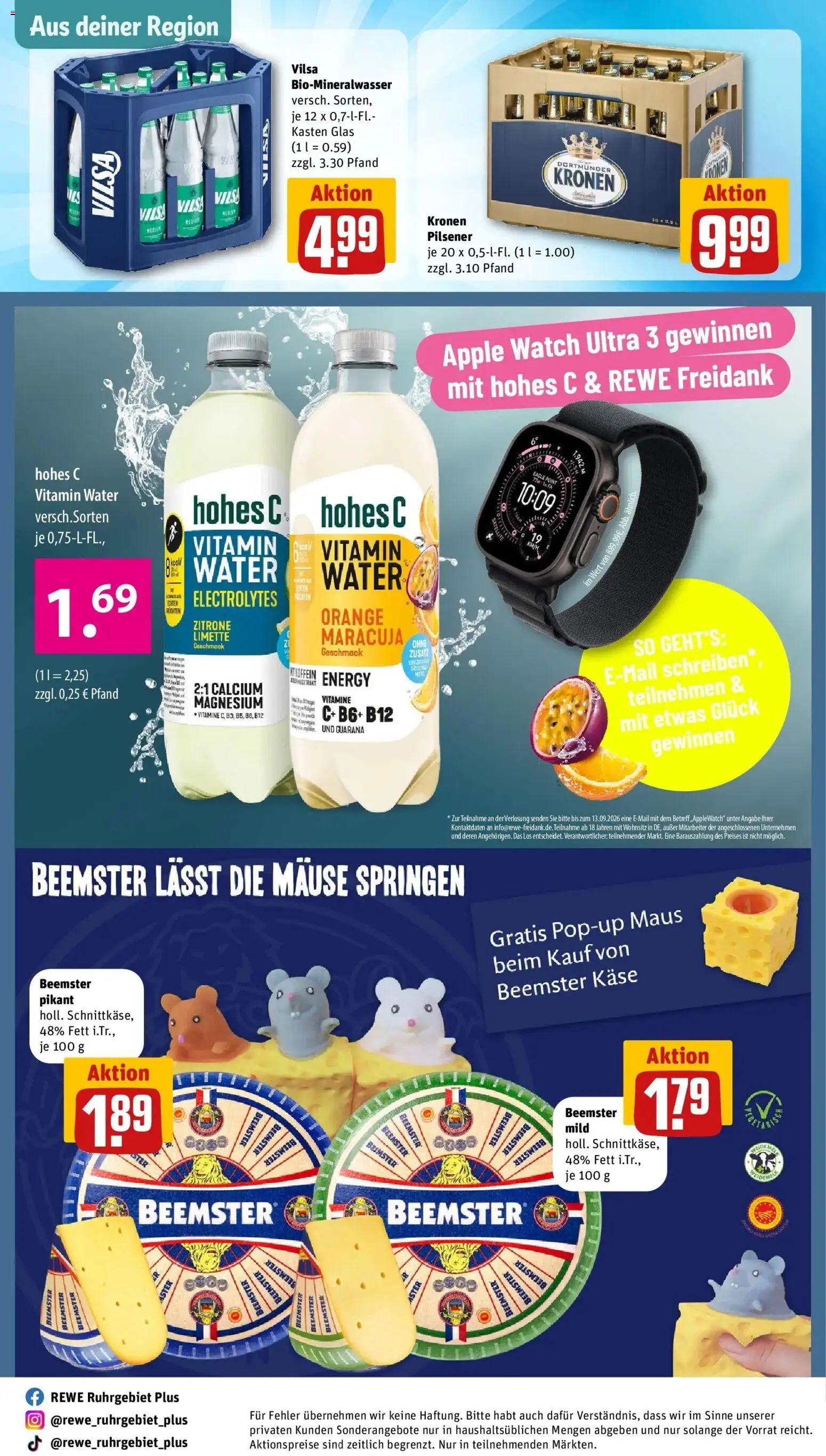 REWE Prospekt ab 10.08.2026 zum Blättern » Angebote | Seite: 31 | Produkte: Apple watch, Energy, Käse, Hohes c