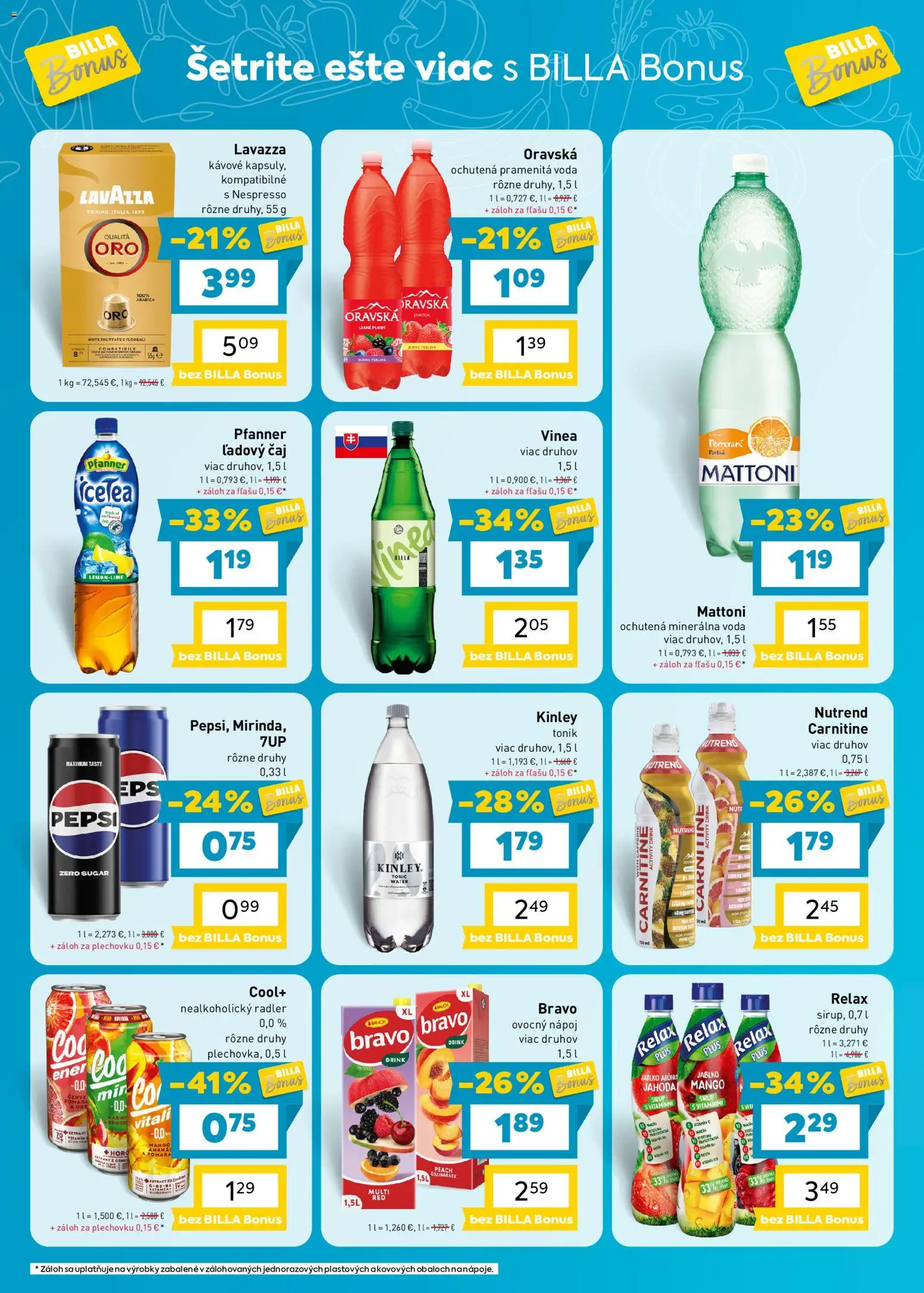 Nové Billa akcie – leták je platný od 28.10.2026 | Strana: 8 | Produkty: Čaj, Tonic, Ananás, Vinea