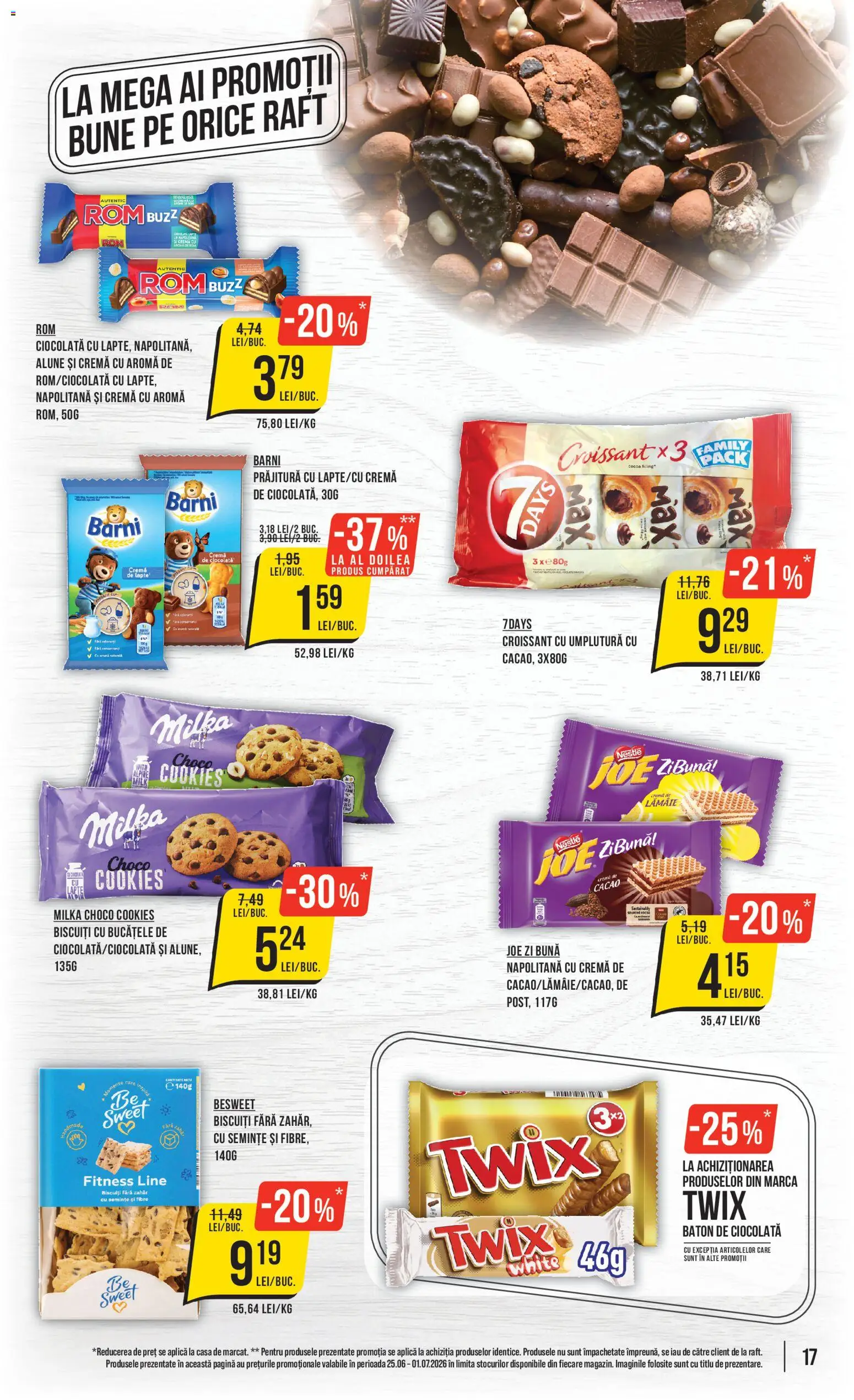 Noul catalog Mega Image – valabil de la 25.06.2026 | Pagină: 17 | Produse: Ciocolată, Rom, Cacao, Zahăr