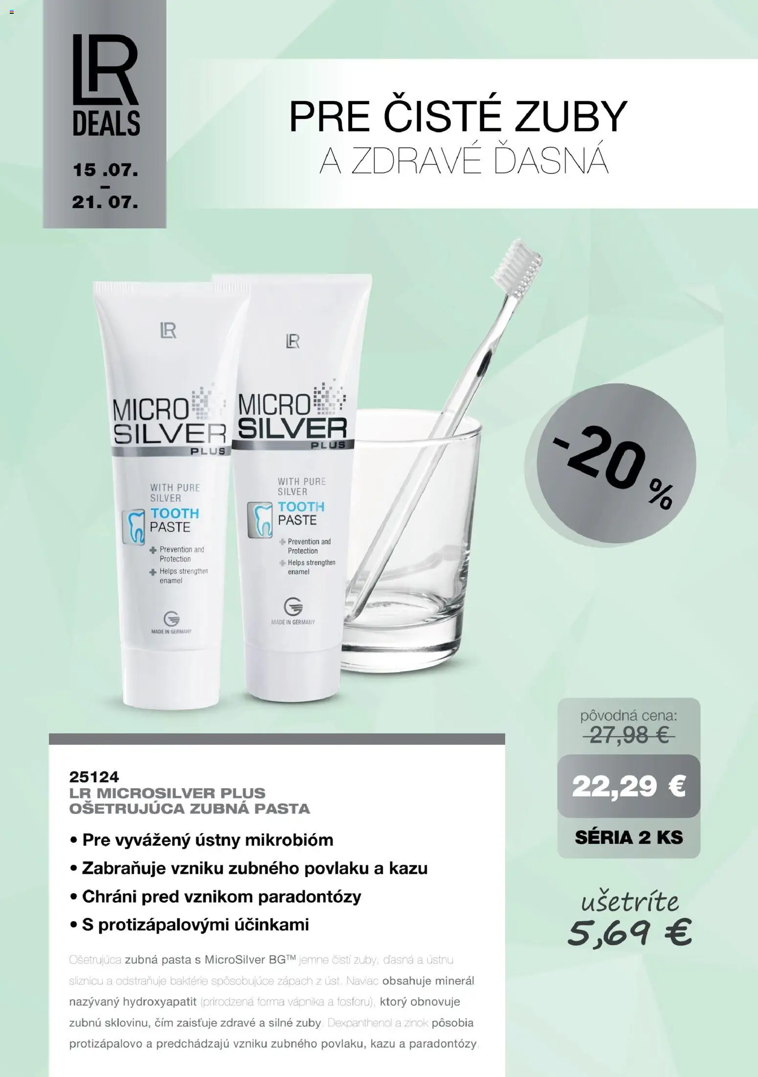 Nové LR akcie – leták je platný od 15.07.2026 | Strana: 2 | Produkty: Zubná pasta