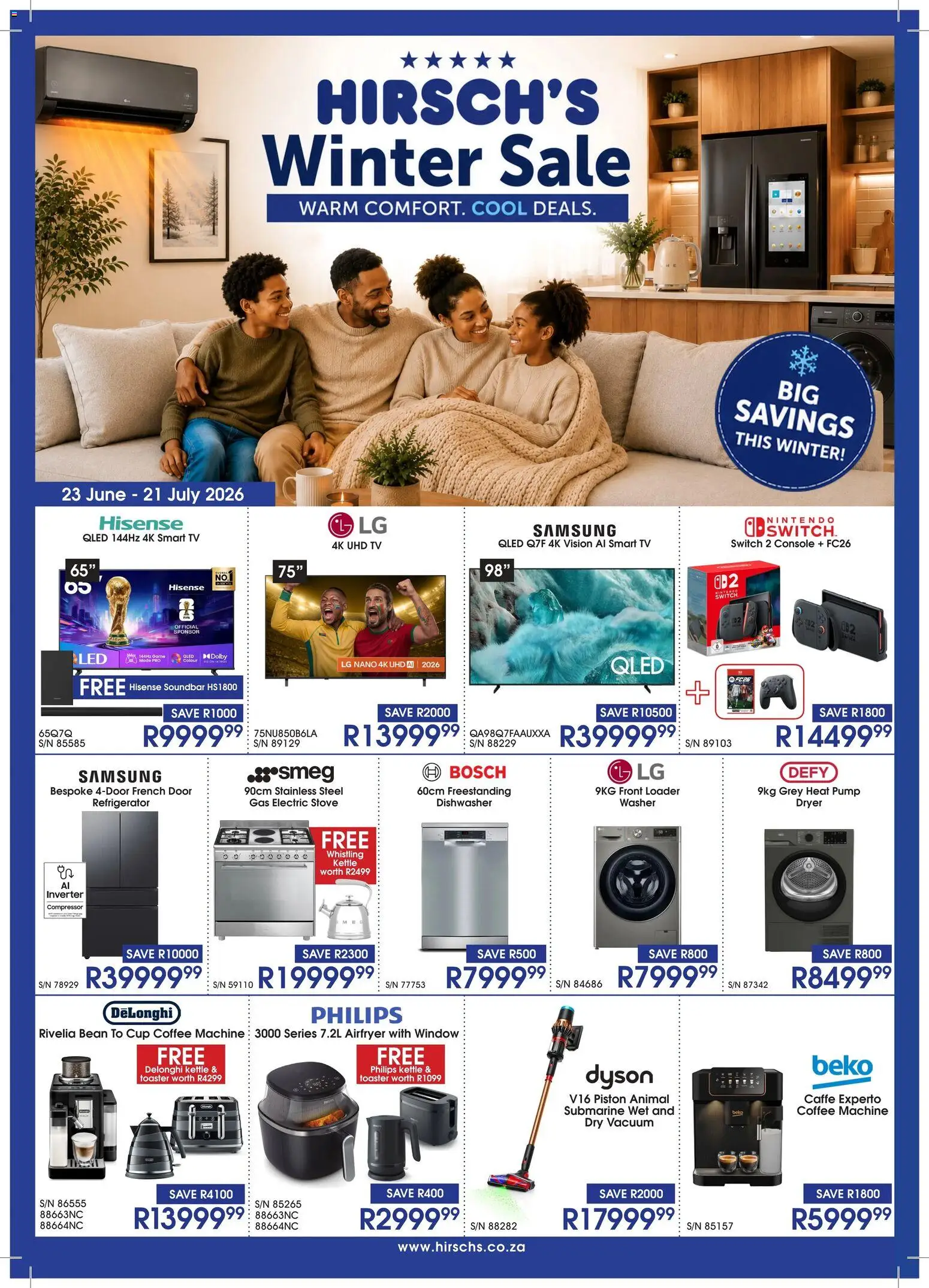 New Hirsch's catalogue – valid from 23/06/2026 | Page: 1 | Products: Kettle, Toaster, Compressor, Coffee