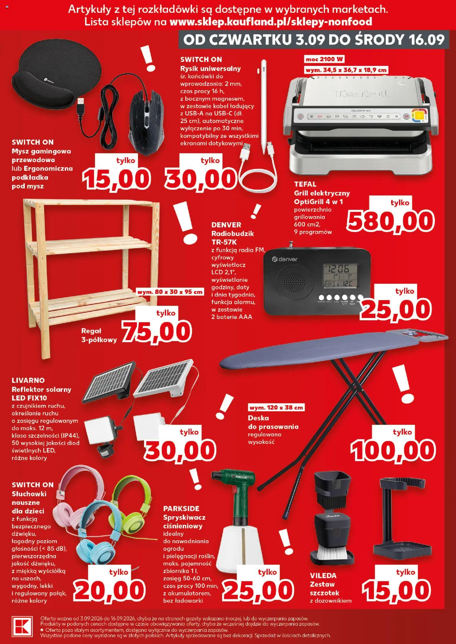 Kaufland Polsko leták - Złap okazje od 03.09.2026 | Strana: 11 | Produkty: Parkside, Kabel, Tefal, Baterie