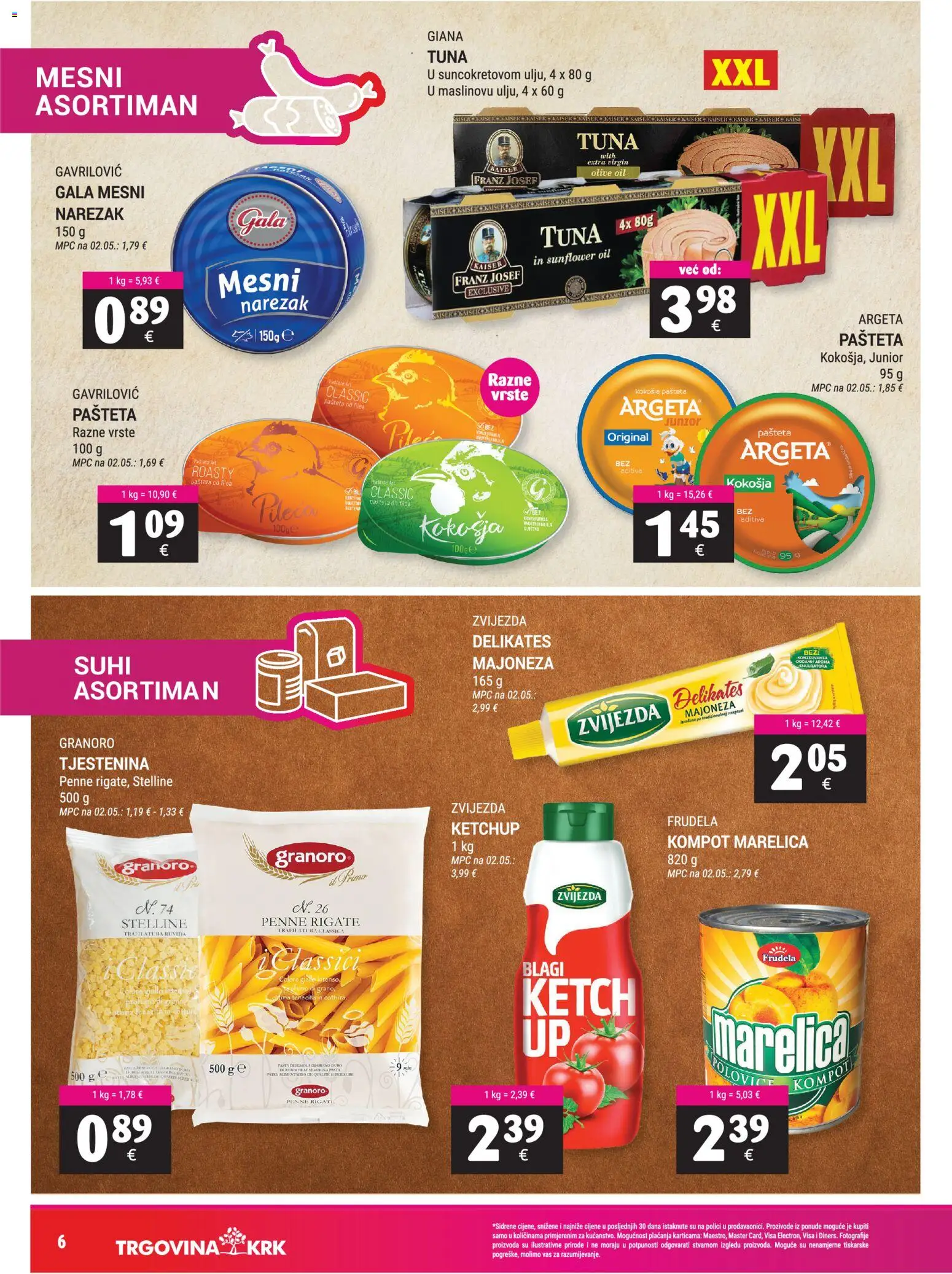 Trgovina Krk katalog | vrijedi od 01.09.2026 | Stranica: 6 | Proizvodi: Narezak, Pašteta, Majoneza, Tuna