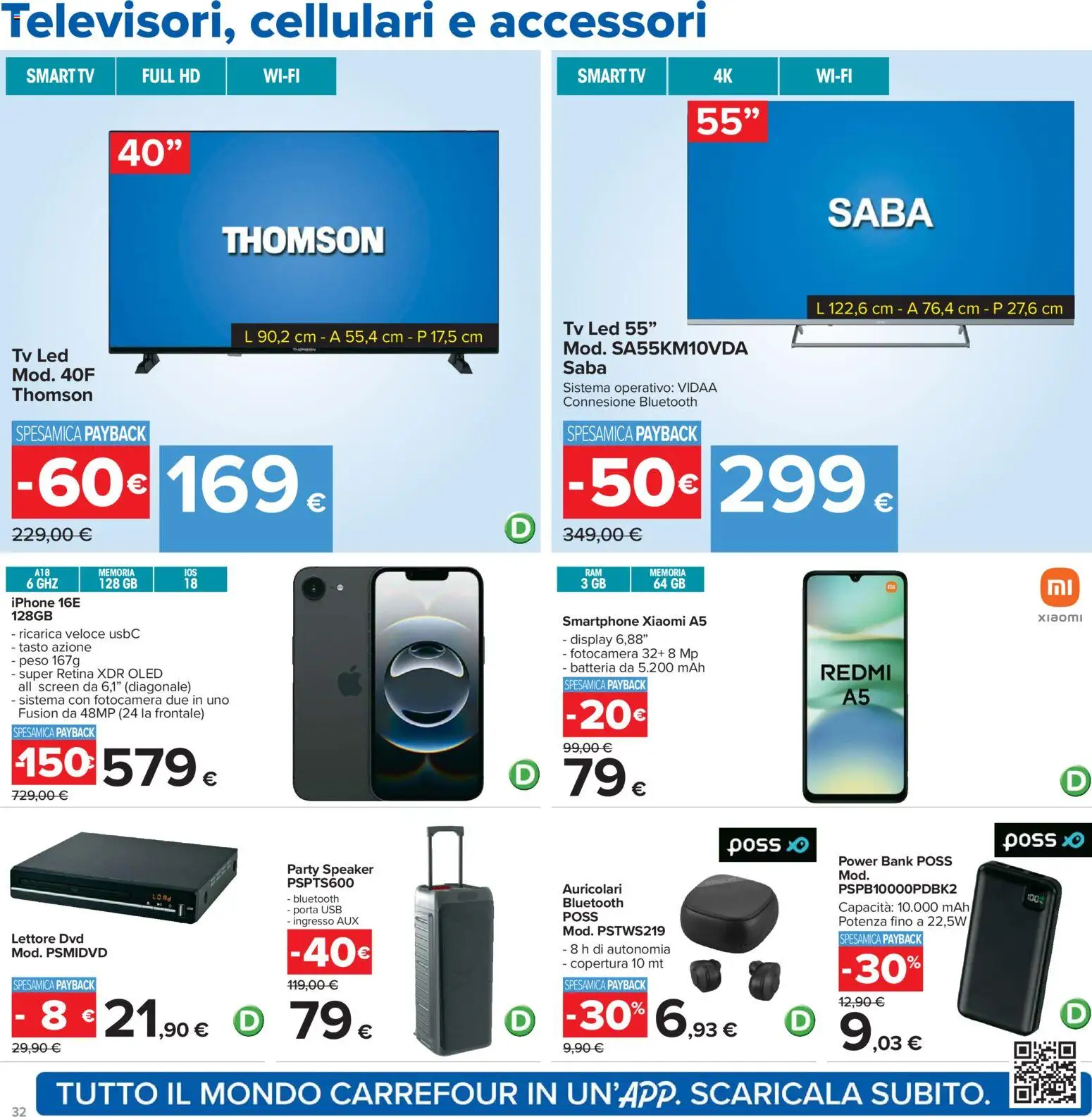 Volantino Carrefour del 07.04.2026 | Pagina: 32 | Prodotti: Iphone, smart TV, Power bank, Speaker