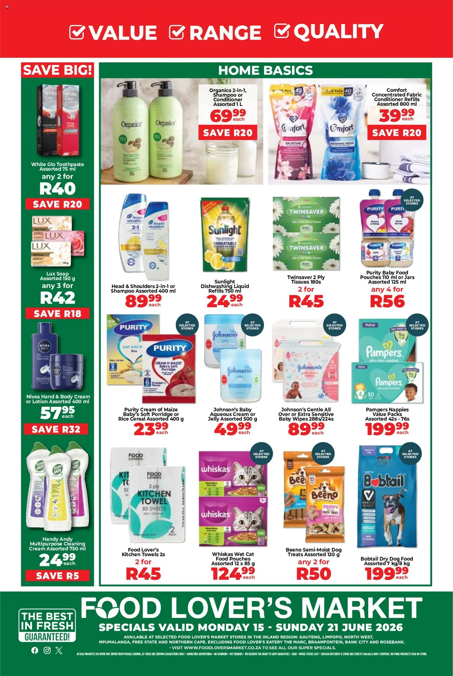 New Food Lover's Market catalogue – valid from 15.06.2026 | Page: 6 | Products: Towel, Rice, Body cream, Cat food
