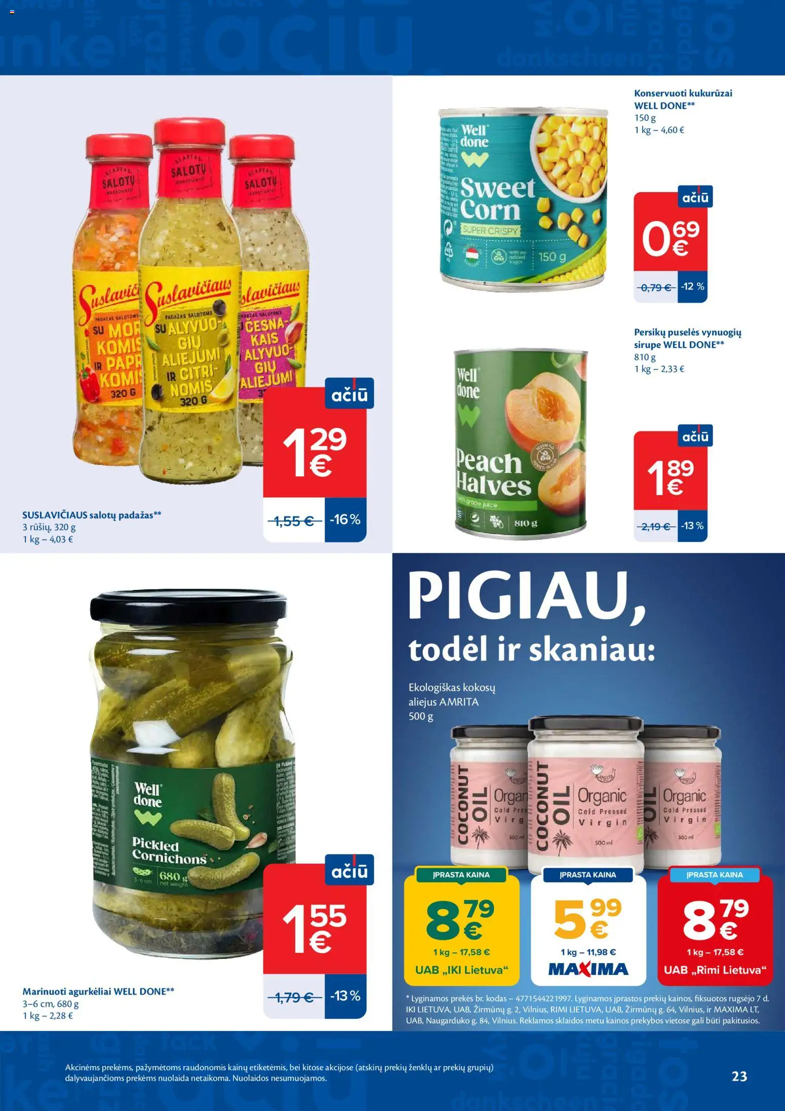MAXIMA akcijos nuo 2026.09.15 | Puslapis: 23 | Prekių: Kukurūzai, Aliejus, Padažas
