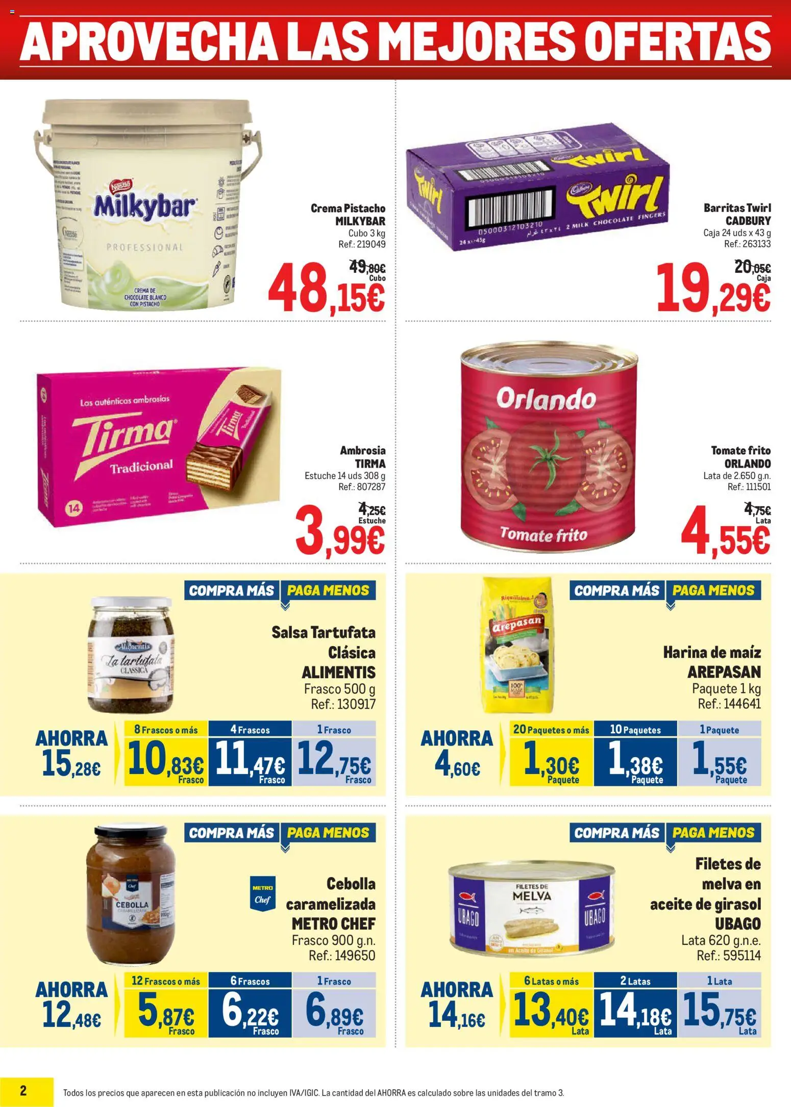 Makro Precios Canarias │ válido desde el 18.05.2026 | Página: 2 | Productos: Aceite, Crema, Aceite de girasol, Caja
