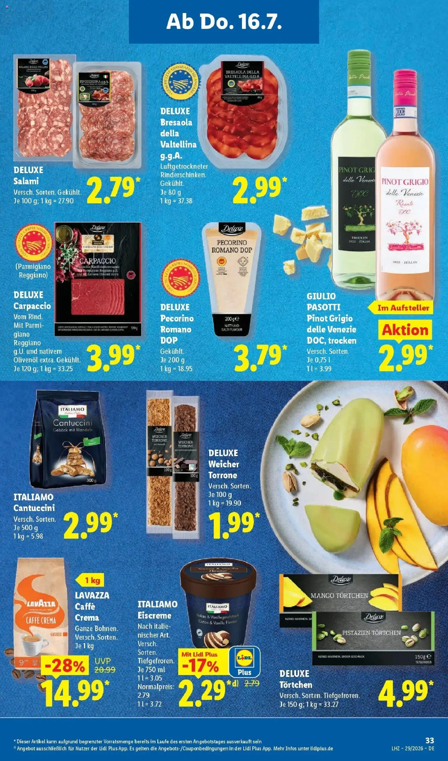 Lidl Prospekt Villingen-schwenningen – gültig ab 13.07.2026 | Seite: 57 | Produkte: Lavazza, Mandeln, Pistazien, Salami