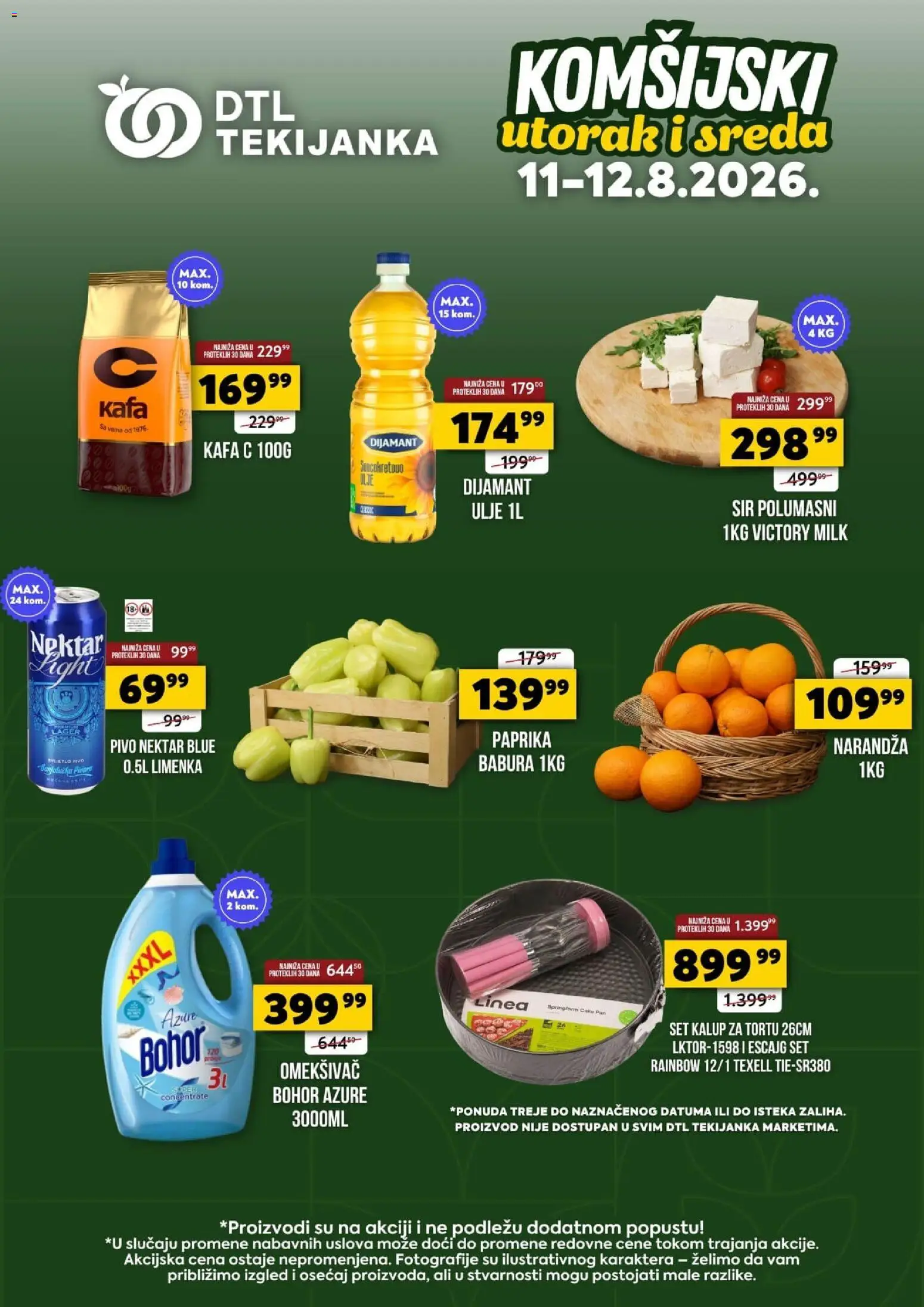 Tekijanka katalog - važi od 11.08.2026 | Strana: 1 | Proizvode: Nektar, Sir, Ulje, Kafa