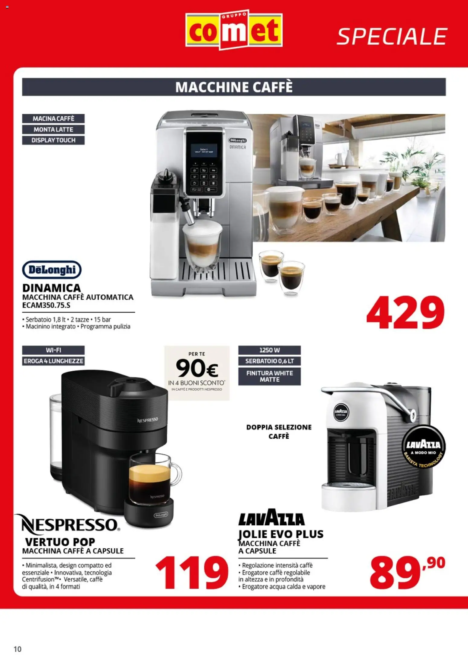 Volantino Comet del 10.03.2026 | Pagina: 10 | Prodotti: Caffè, Tè, Latte, Lavazza