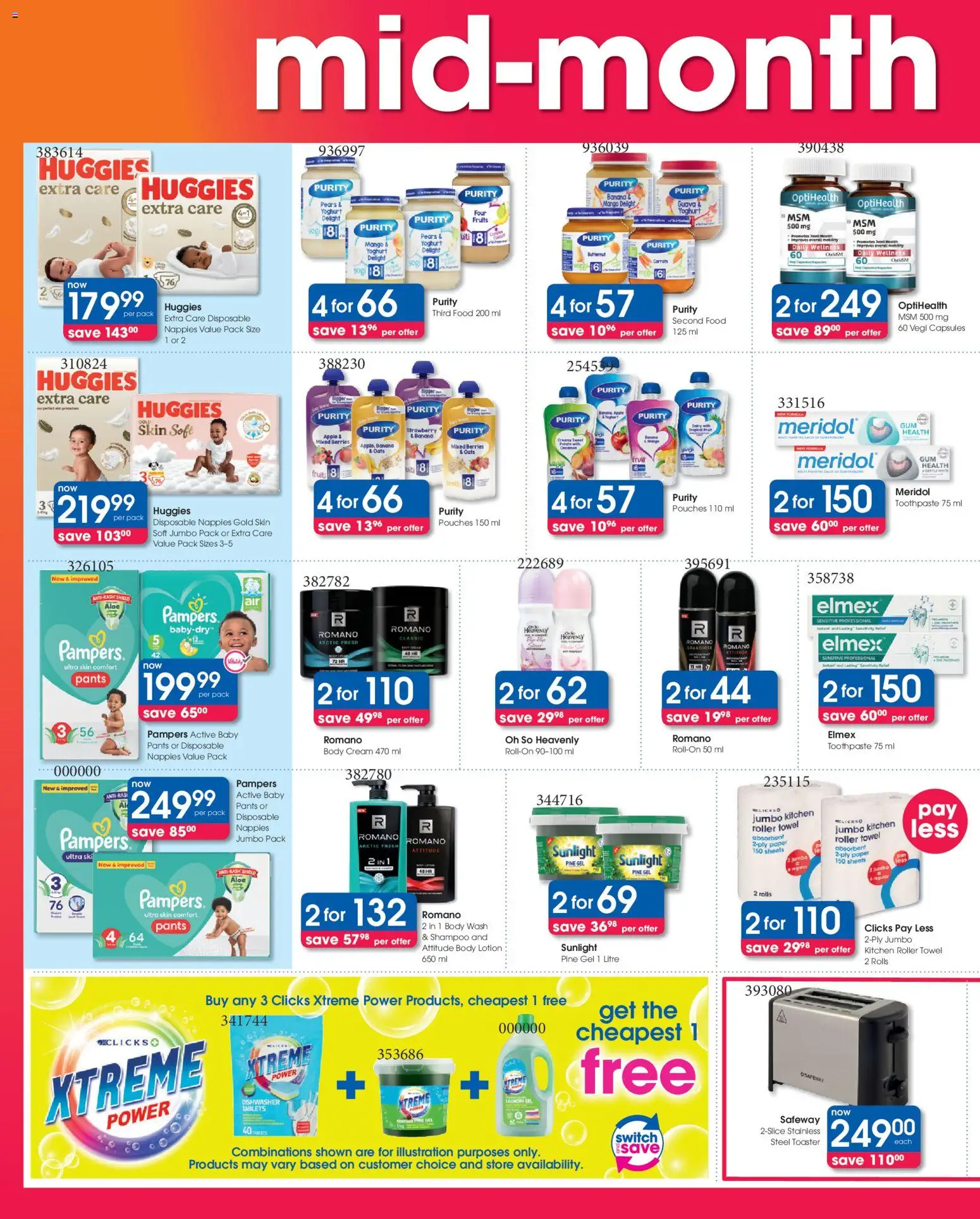 New Clicks catalogue – valid from 09.04.2026 | Page: 2 | Products: Pants, Yoghurt, Shampoo, Carrots