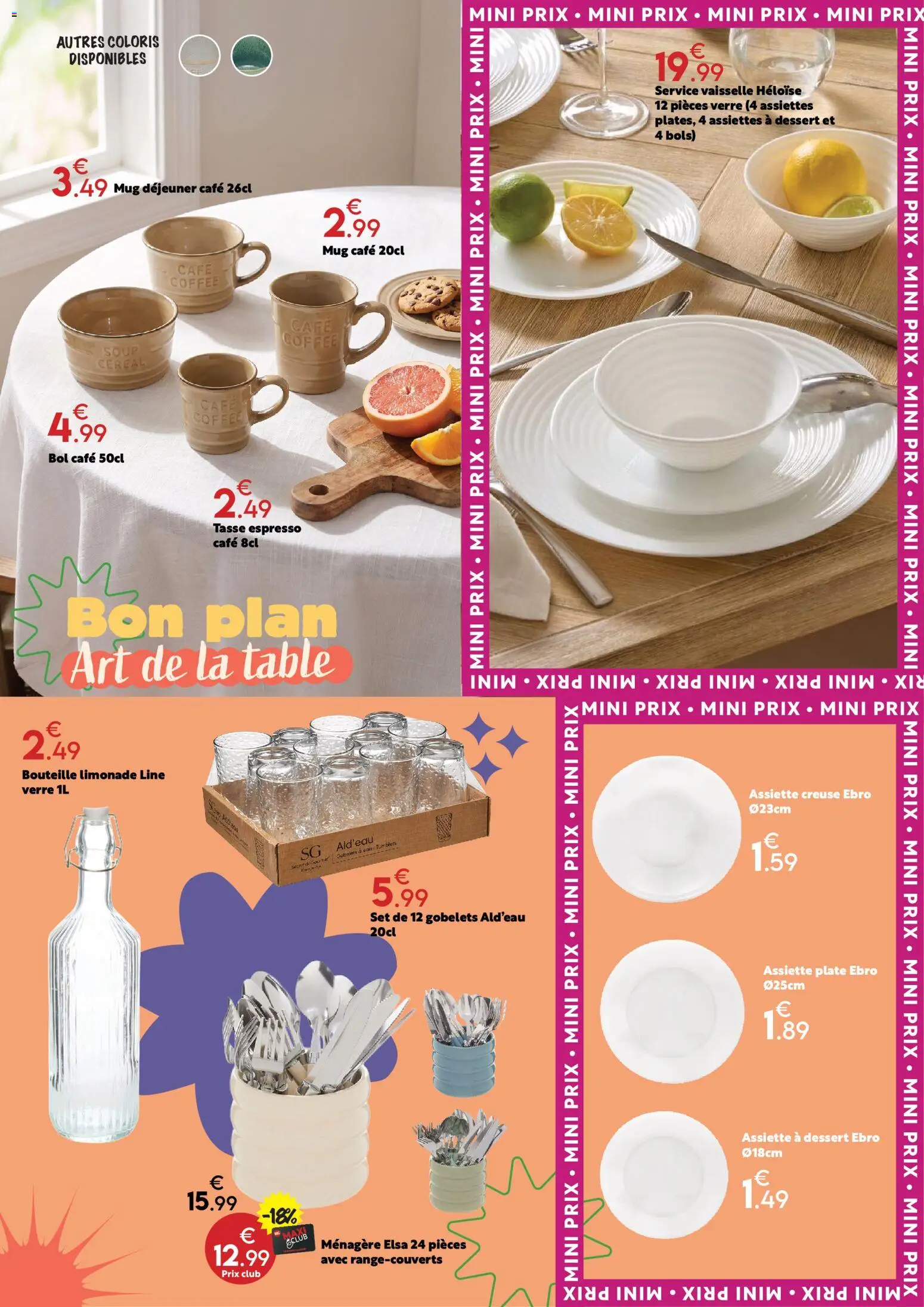 {H1} | Page: 11 | Produits: Limonade, Table, Service vaisselle, Café