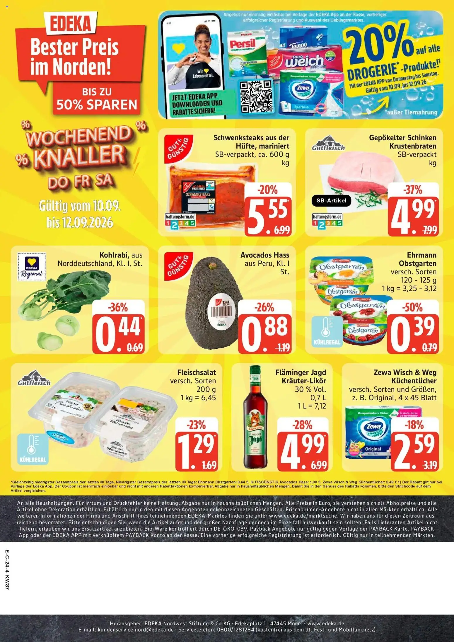 Edeka Prospekt Grevesmühlen (ab 07.09.2026) » Angebote Online | Seite: 29 | Produkte: Zewa, Krustenbraten, Schinken