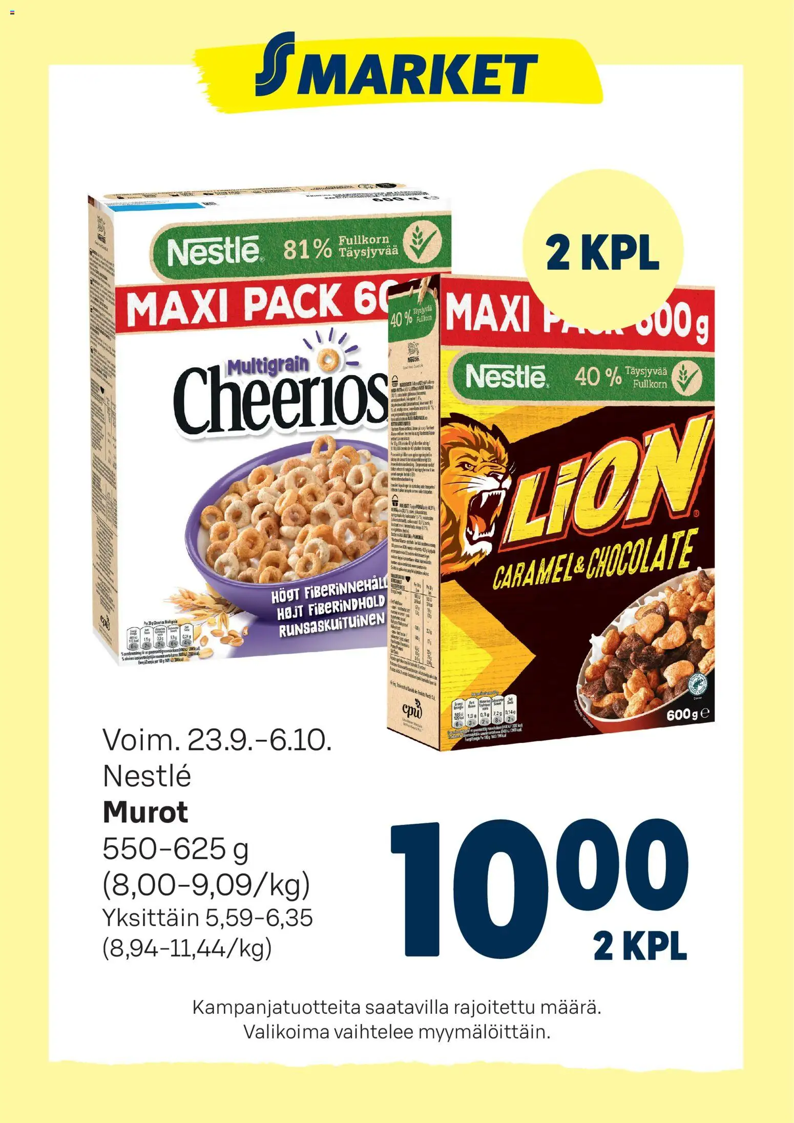 S-market Nestlé – voimassa 23/09/2026 alkaen | Sivu: 1 | Tuotteet: Murot