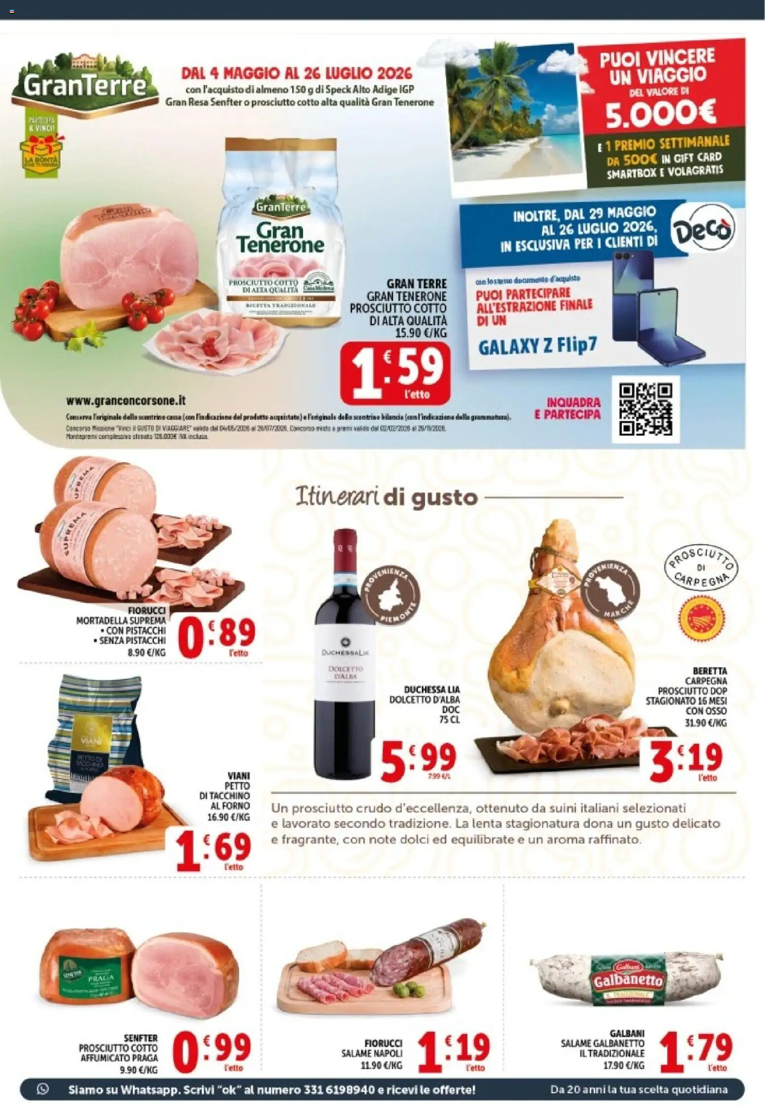 Volantino Decò del 08.06.2026 | Pagina: 3 | Prodotti: Speck, Prosciutto Crudo, Tacchino, Mortadella