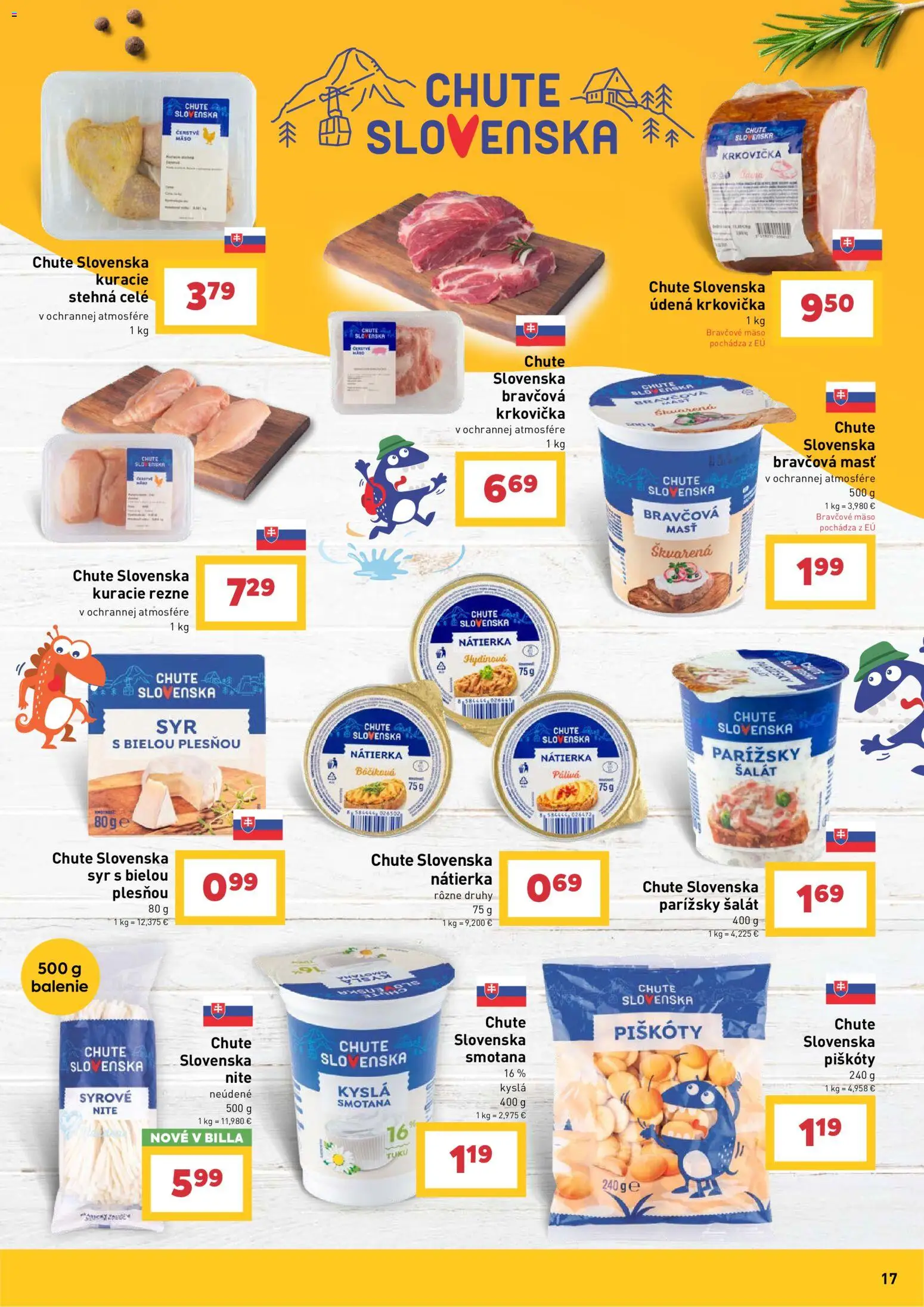 Nové Billa akcie – leták je platný od 09.09.2026 | Strana: 17 | Produkty: Syr, Piškóty, Krkovička, Rezne