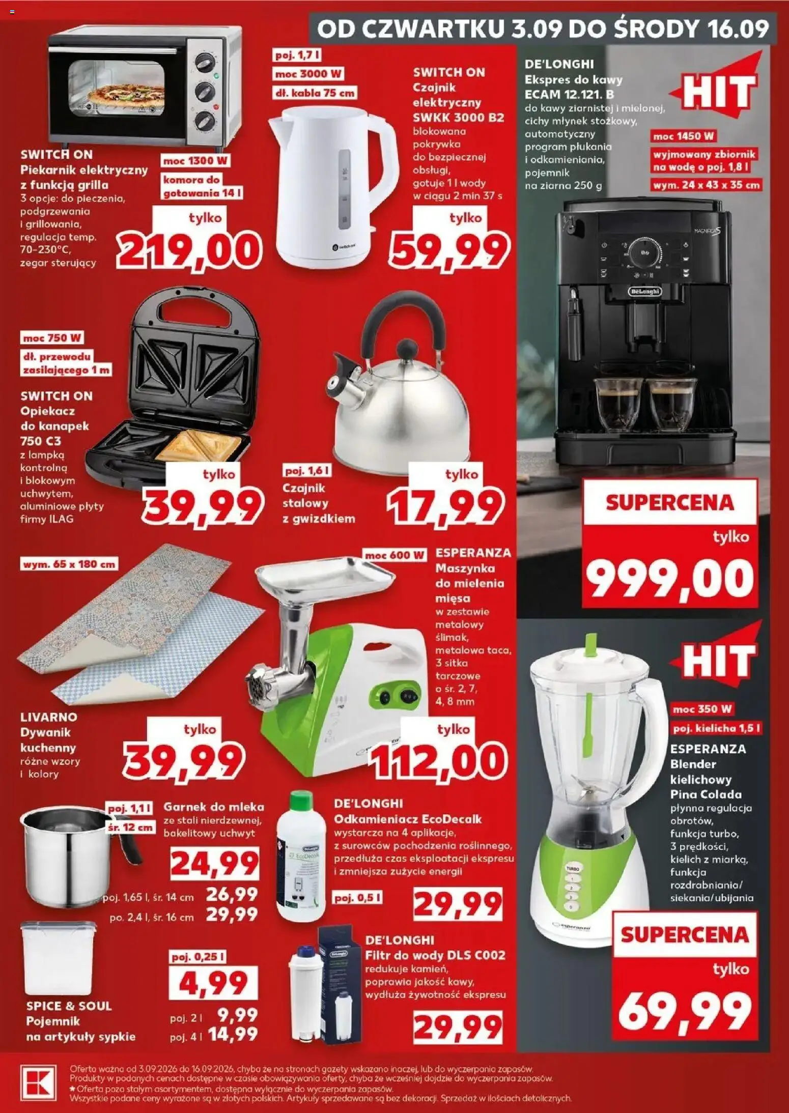 Kaufland gazetka - Złap Okazje od 03.09.2026 - od jutra PDF | Strona: 13 | Produkty: Maszynka do mielenia mięsa, Plyty, Opiekacz do kanapek, Blender