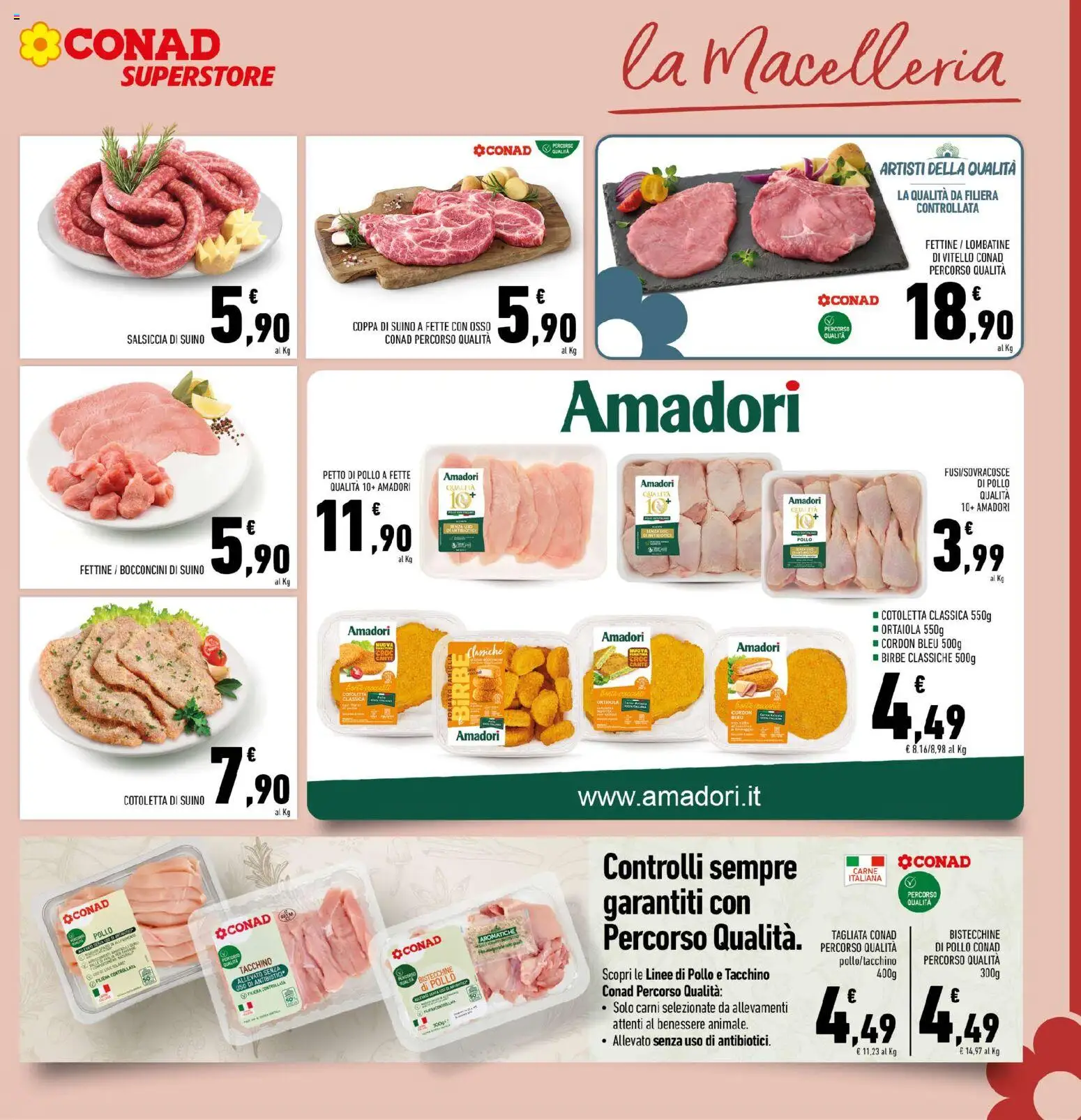 Volantino Conad del 01/07/2026 | Pagina: 7 | Prodotti: Pollo, Tacchino, Salsiccia, Vitello