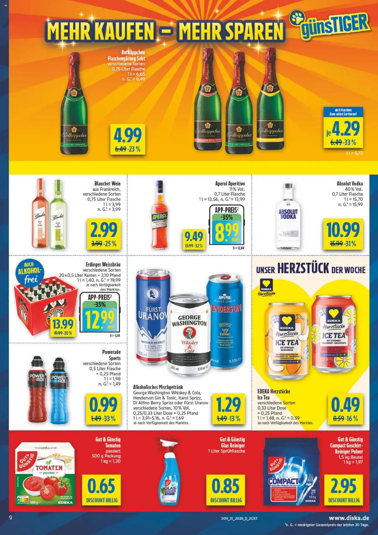 Diska Prospekt – gültig ab 27.07.2026 | Seite: 9 | Produkte: Energy, Sekt, Vodka, Wodka